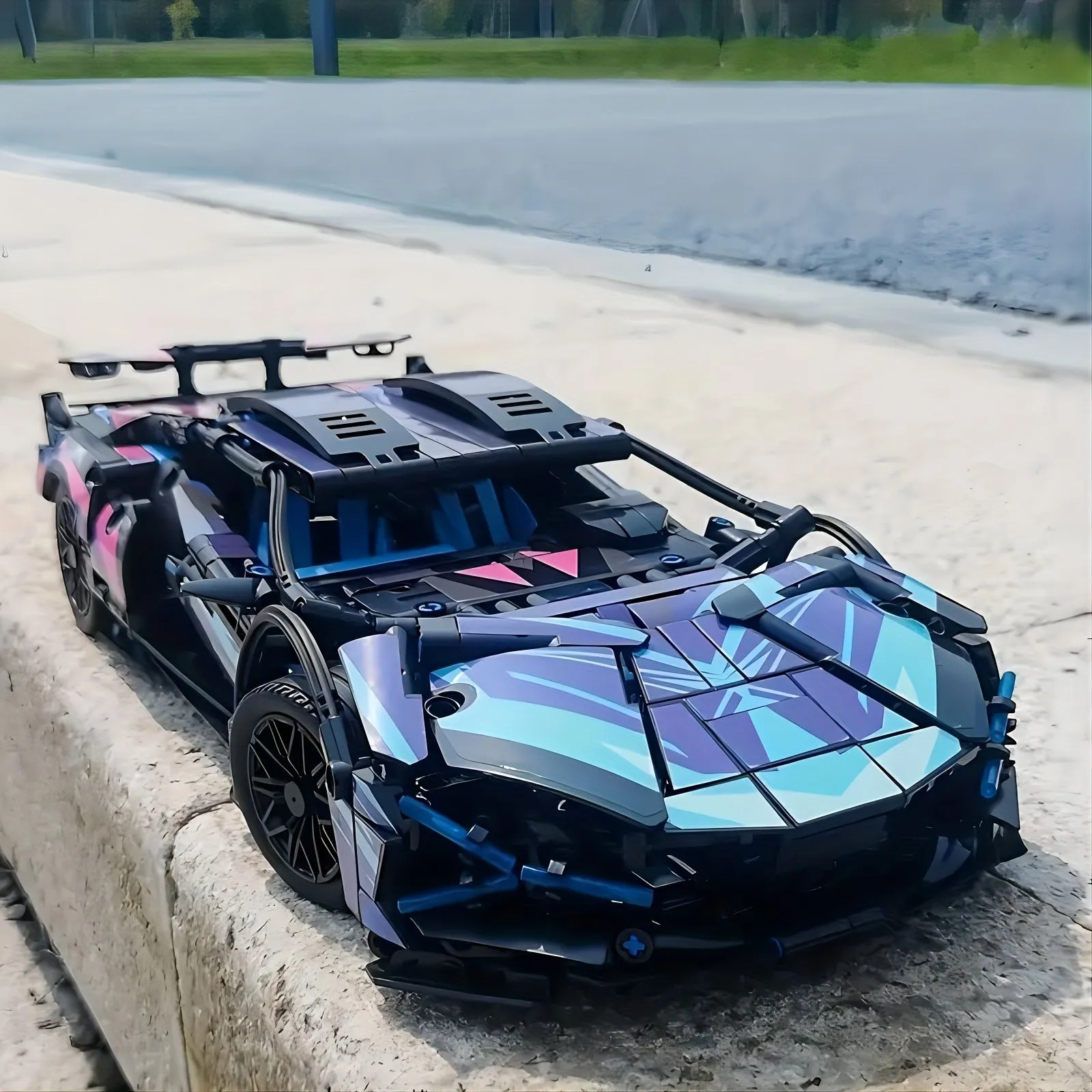 1314 pezzi tecnici nuovo modello di macchinina giocattolo, giocattolo di mattoni per veicolo da corsa assemblato per auto sporti