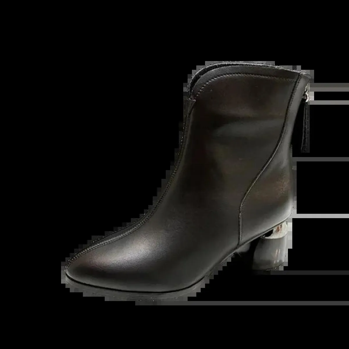 2024 Inverno Nuovo Grande Mid Cap Stivali da Donna Moda Tacco Grosso Set Toe Pu Caldo Colore Solido Cavaliere Stivali Bottes Pou