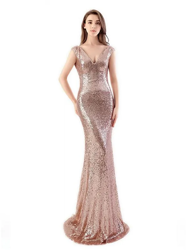 Abito elegante a Sirena tempestato di paillettes