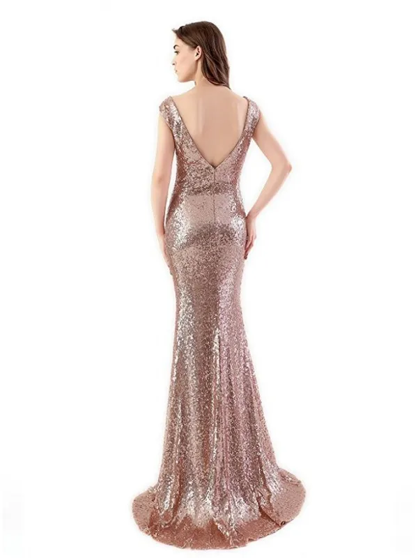 Abito elegante a Sirena tempestato di paillettes
