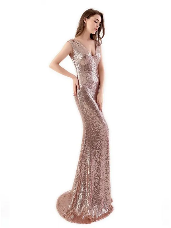 Abito elegante a Sirena tempestato di paillettes