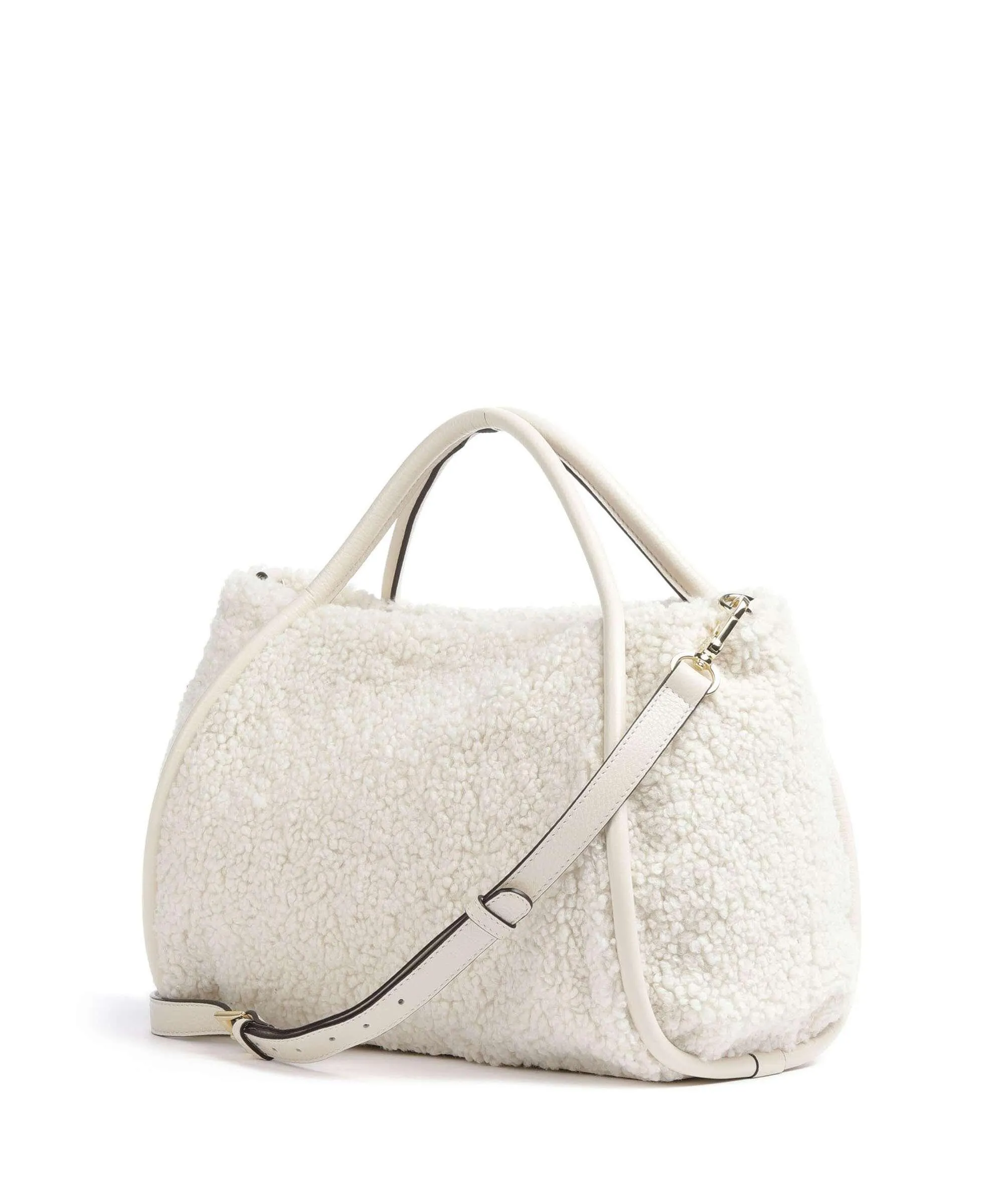  Abro Artico Willow Borsa a mano pelliccia, pelle di vacchetta grana avorio  
