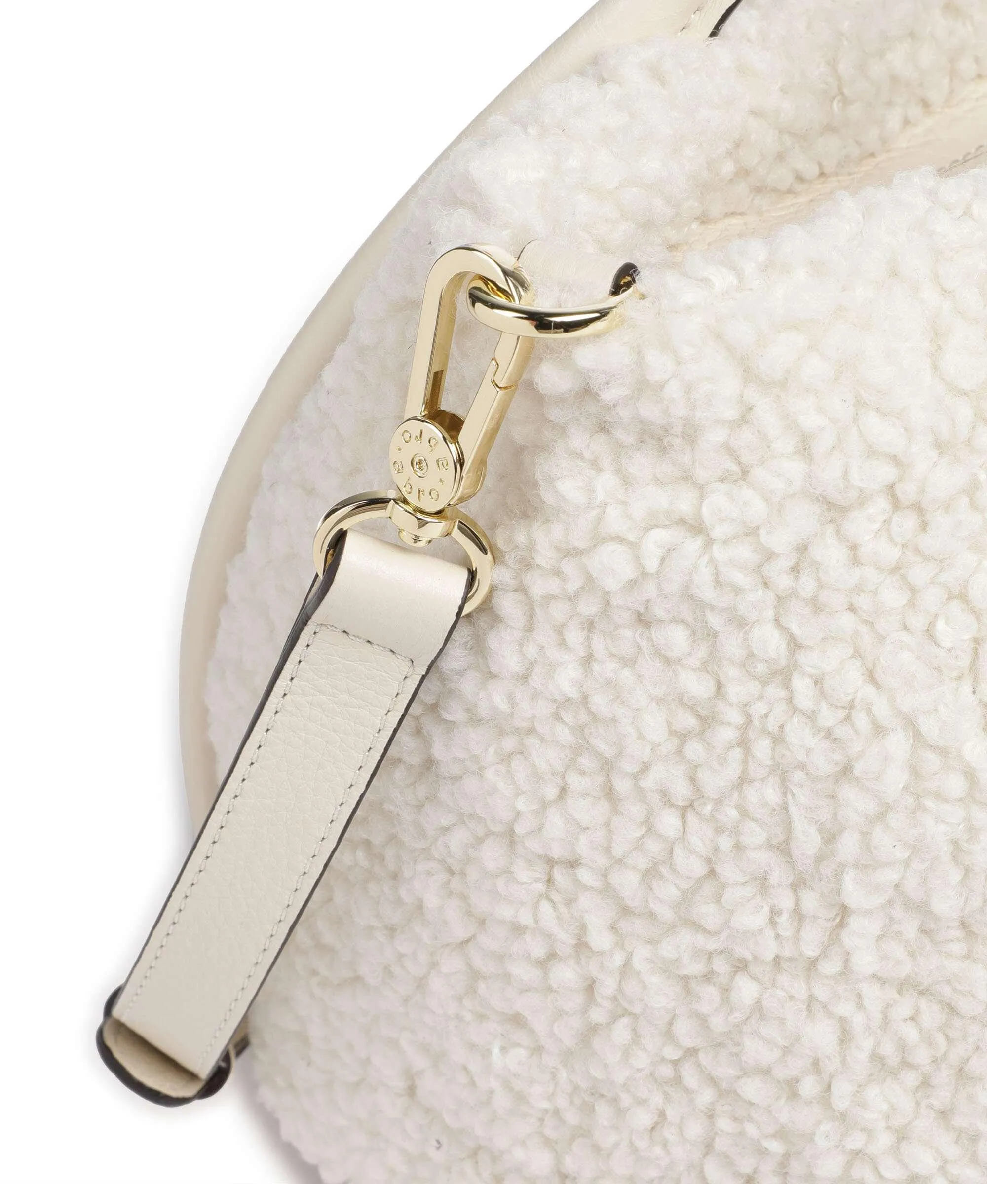  Abro Artico Willow Borsa a mano pelliccia, pelle di vacchetta grana avorio  