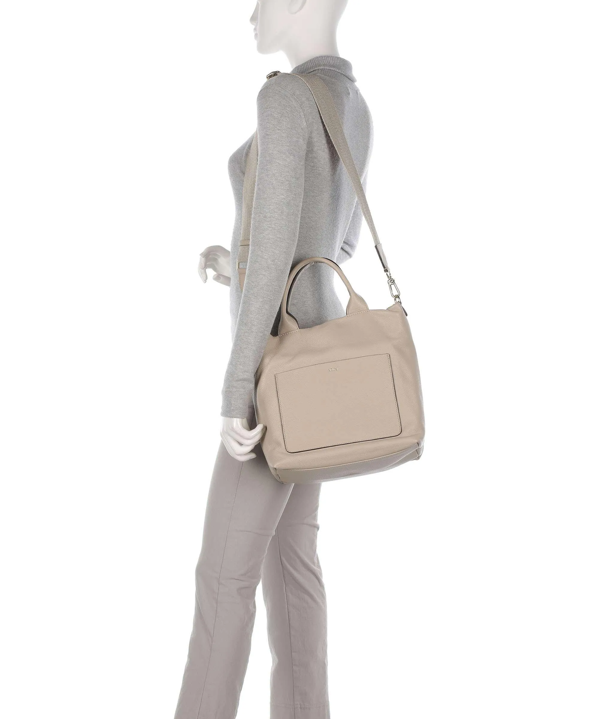  Abro Dalia Raquel Borsa a mano pelle di vacchetta grana beige  