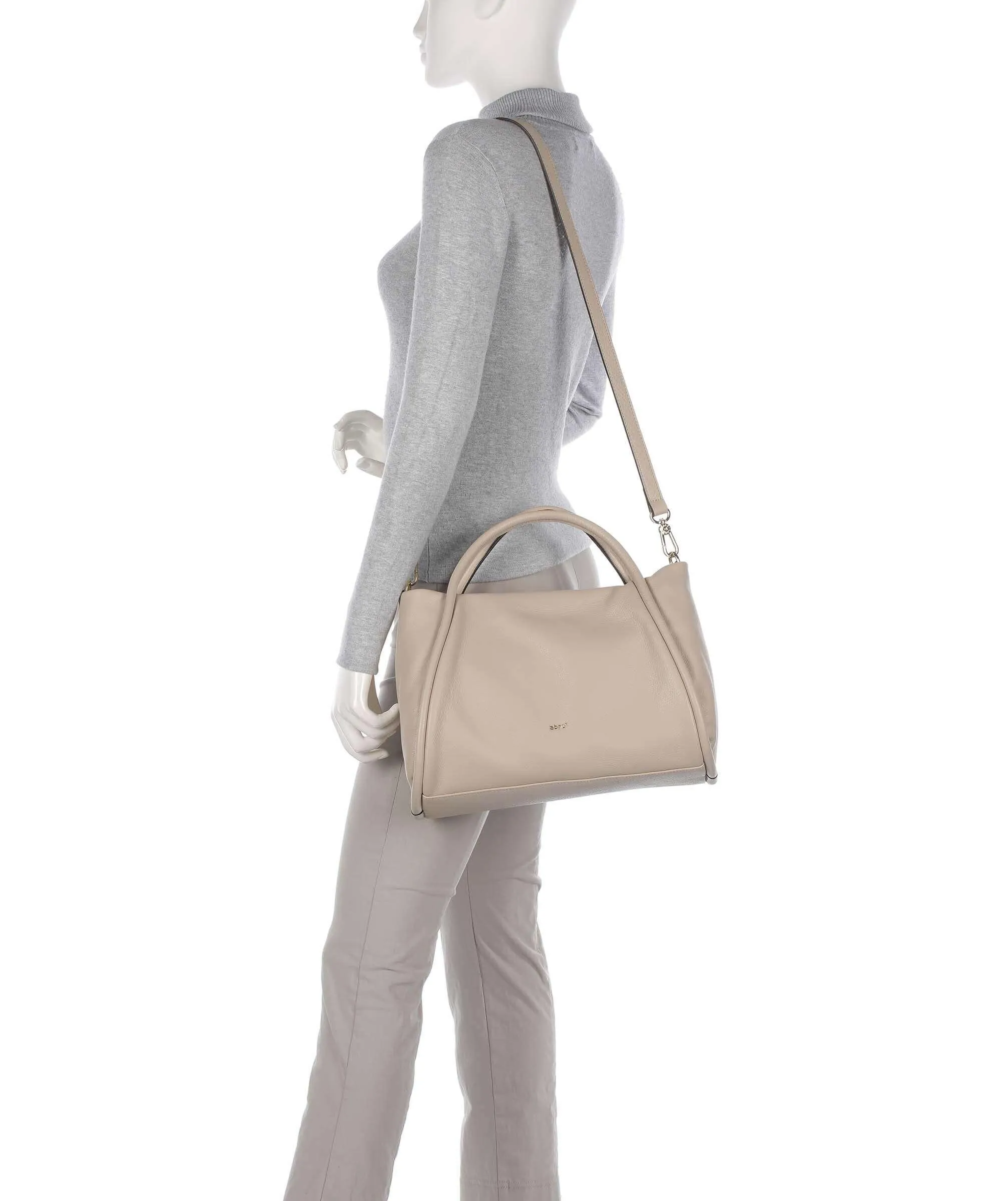  Abro Dalia Willow Borsa a mano pelle di vacchetta grana beige  