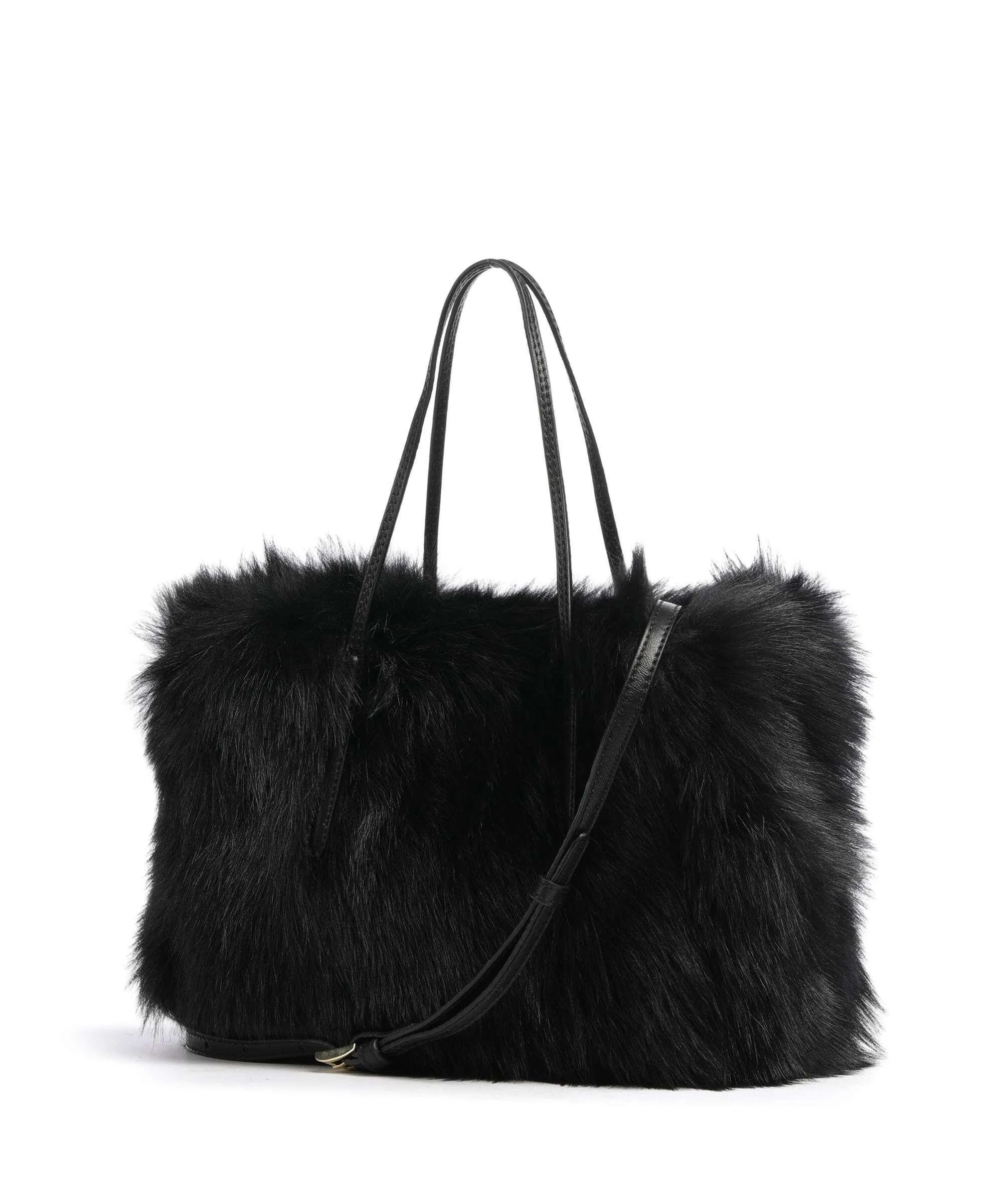  Abro Shearling Noelle Borsa a mano pelliccia, pelle di vacchetta finemente grana nero  