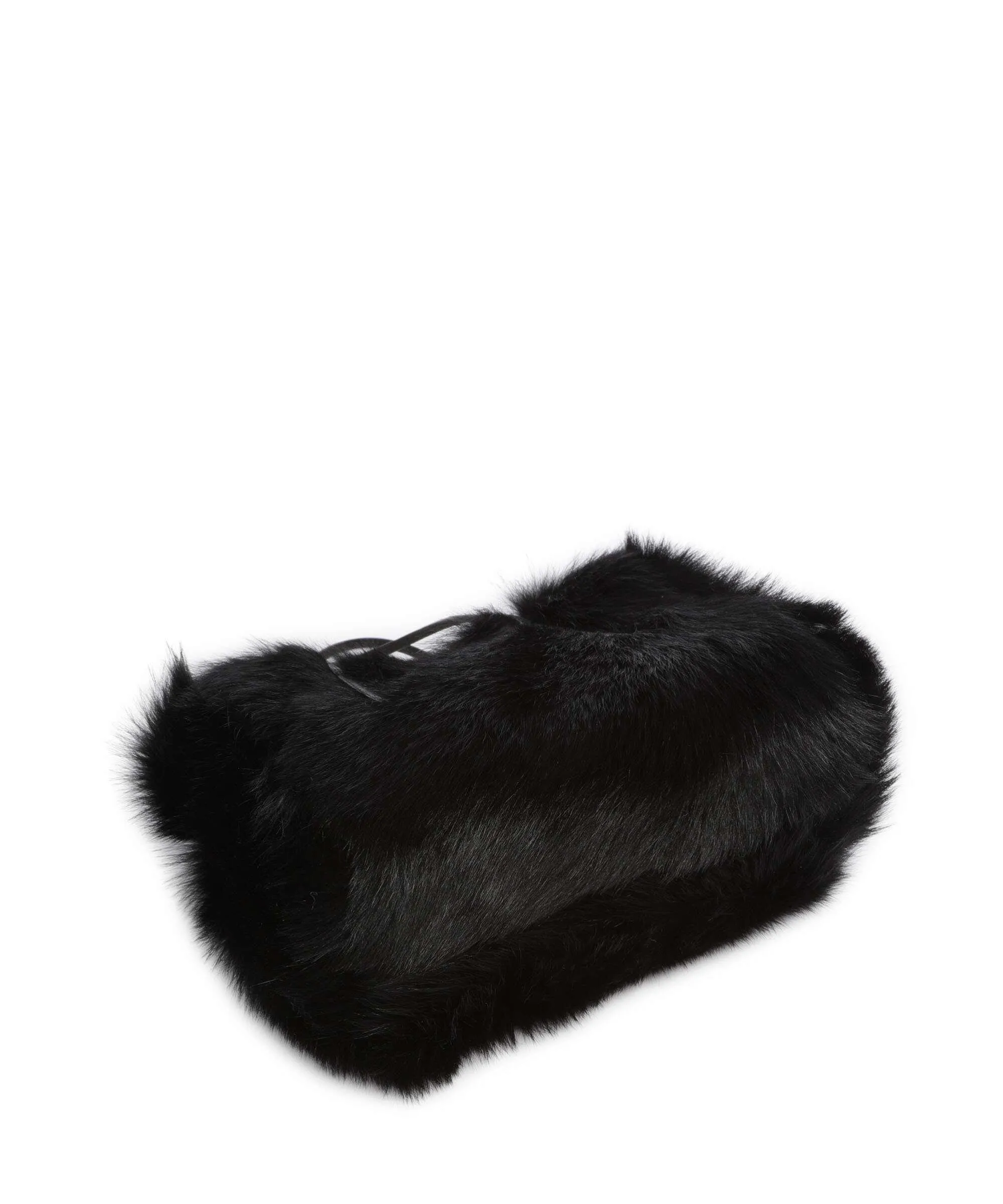 Abro Shearling Noelle Borsa a mano pelliccia, pelle di vacchetta finemente grana nero  