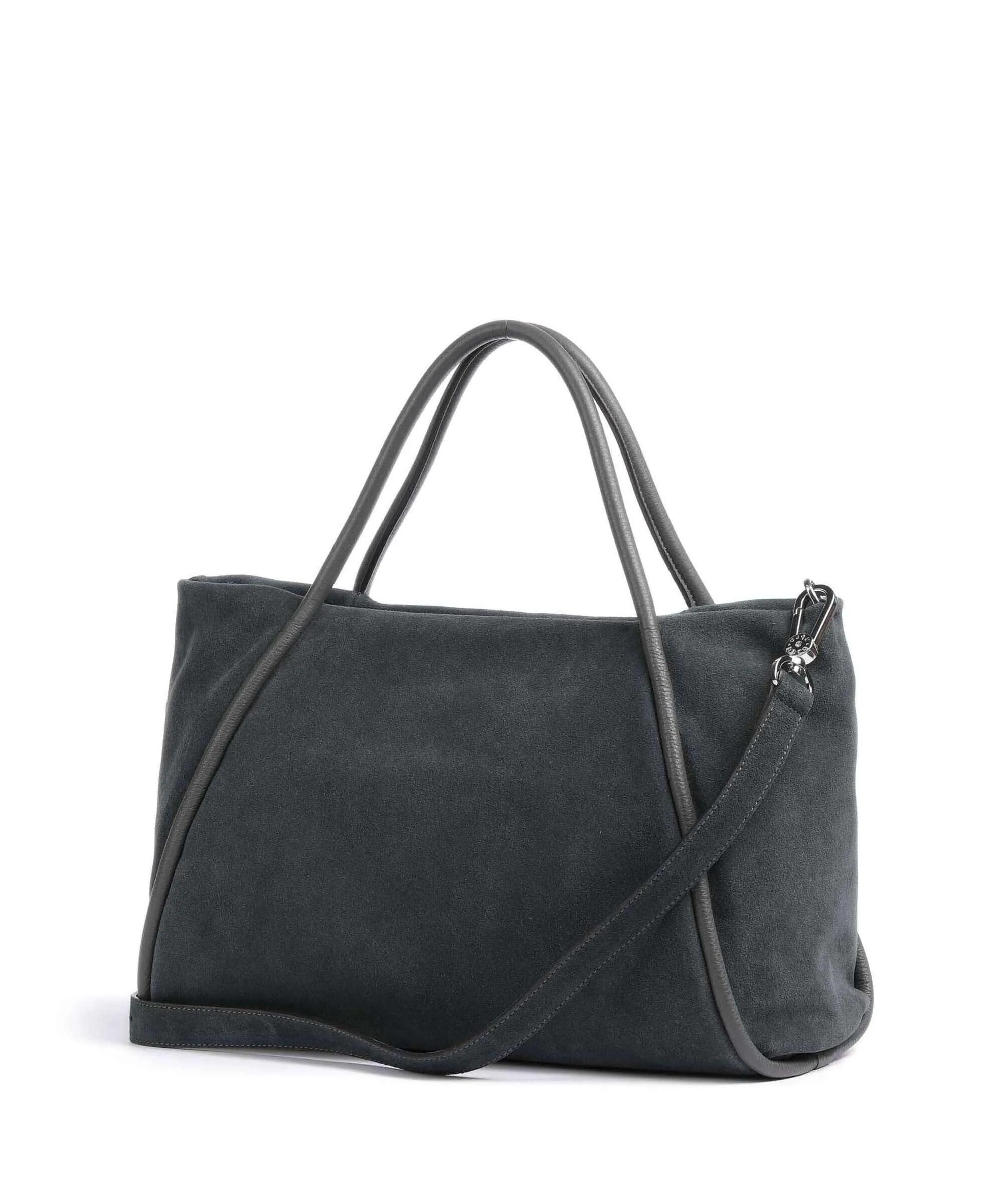  Abro Suede Willow Borsa a mano pelle bovina ruvida grigio scuro  