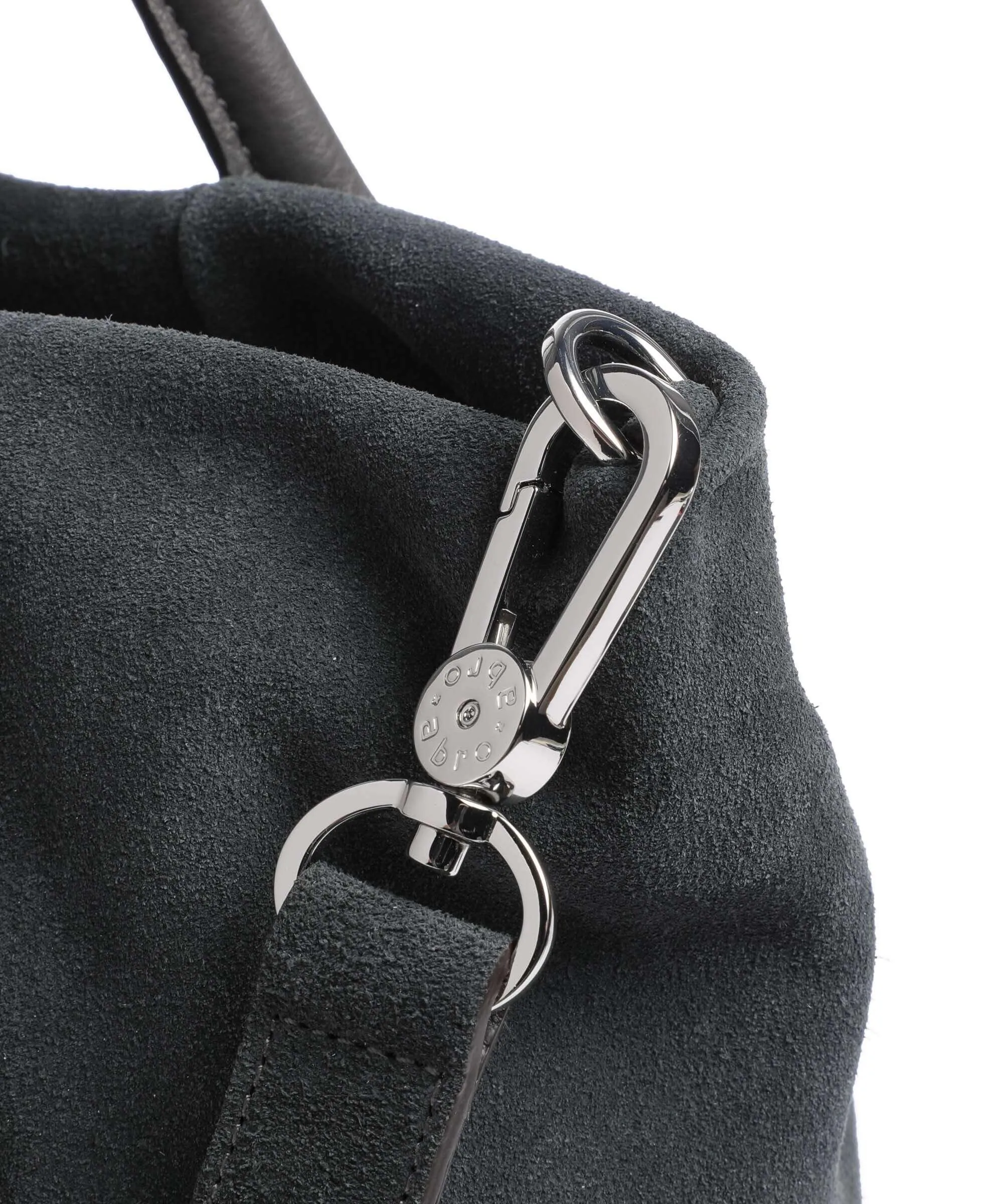  Abro Suede Willow Borsa a mano pelle bovina ruvida grigio scuro  