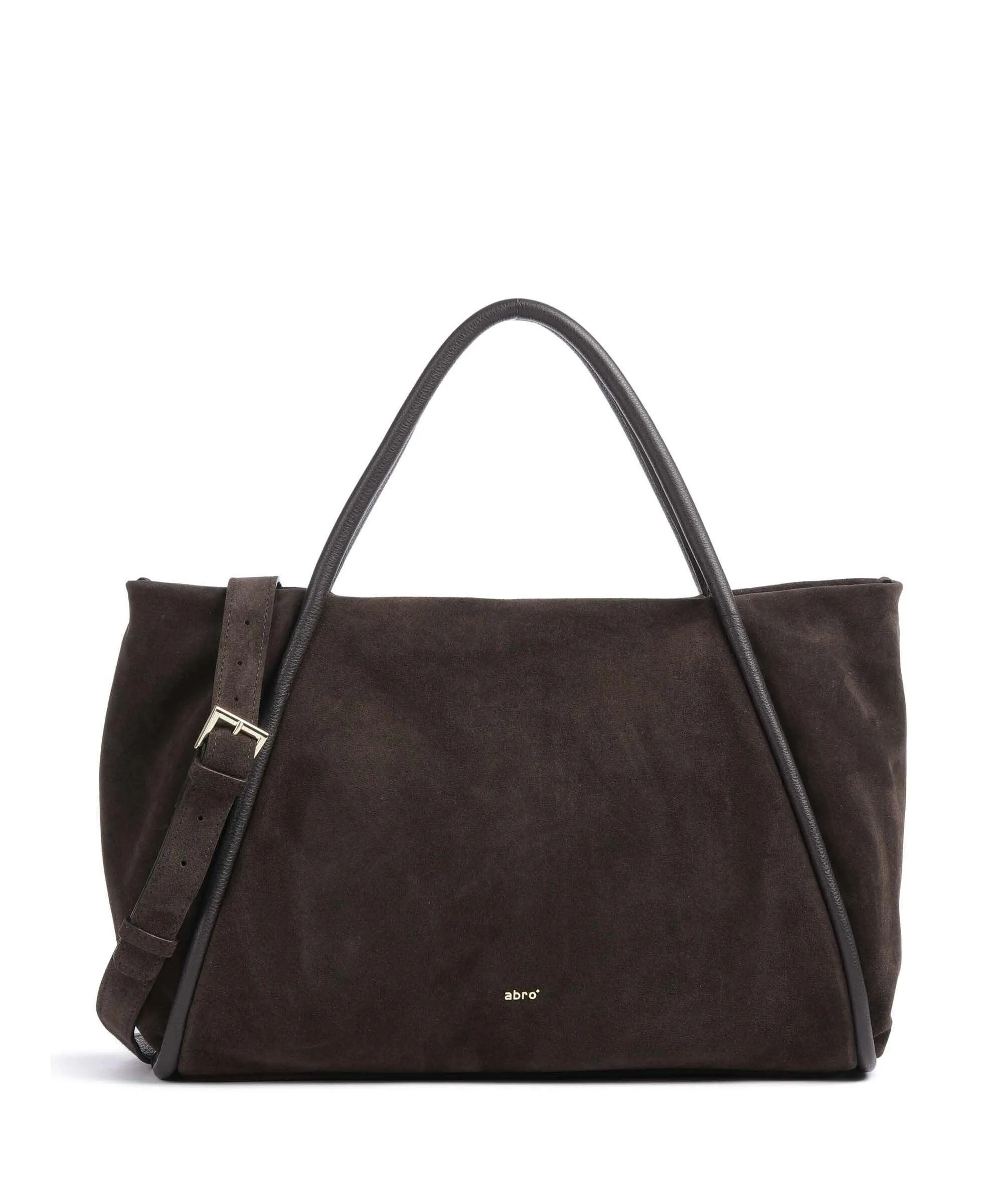  Abro Suede Willow Borsa a mano pelle bovina ruvida marrone scuro  