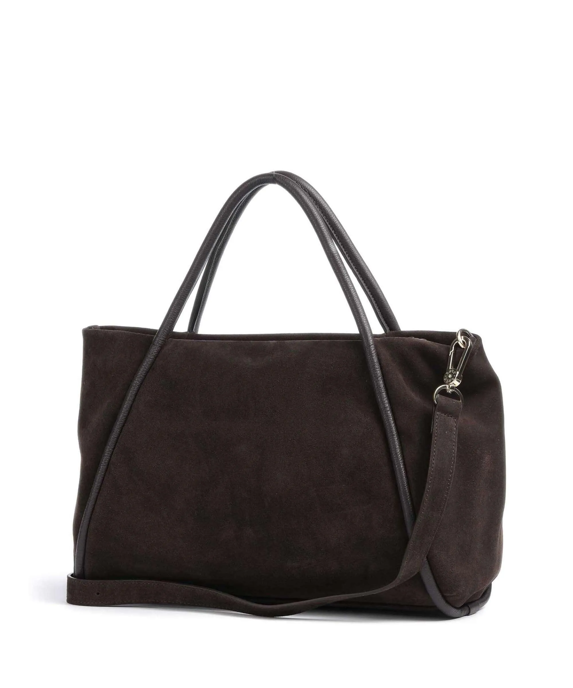  Abro Suede Willow Borsa a mano pelle bovina ruvida marrone scuro  
