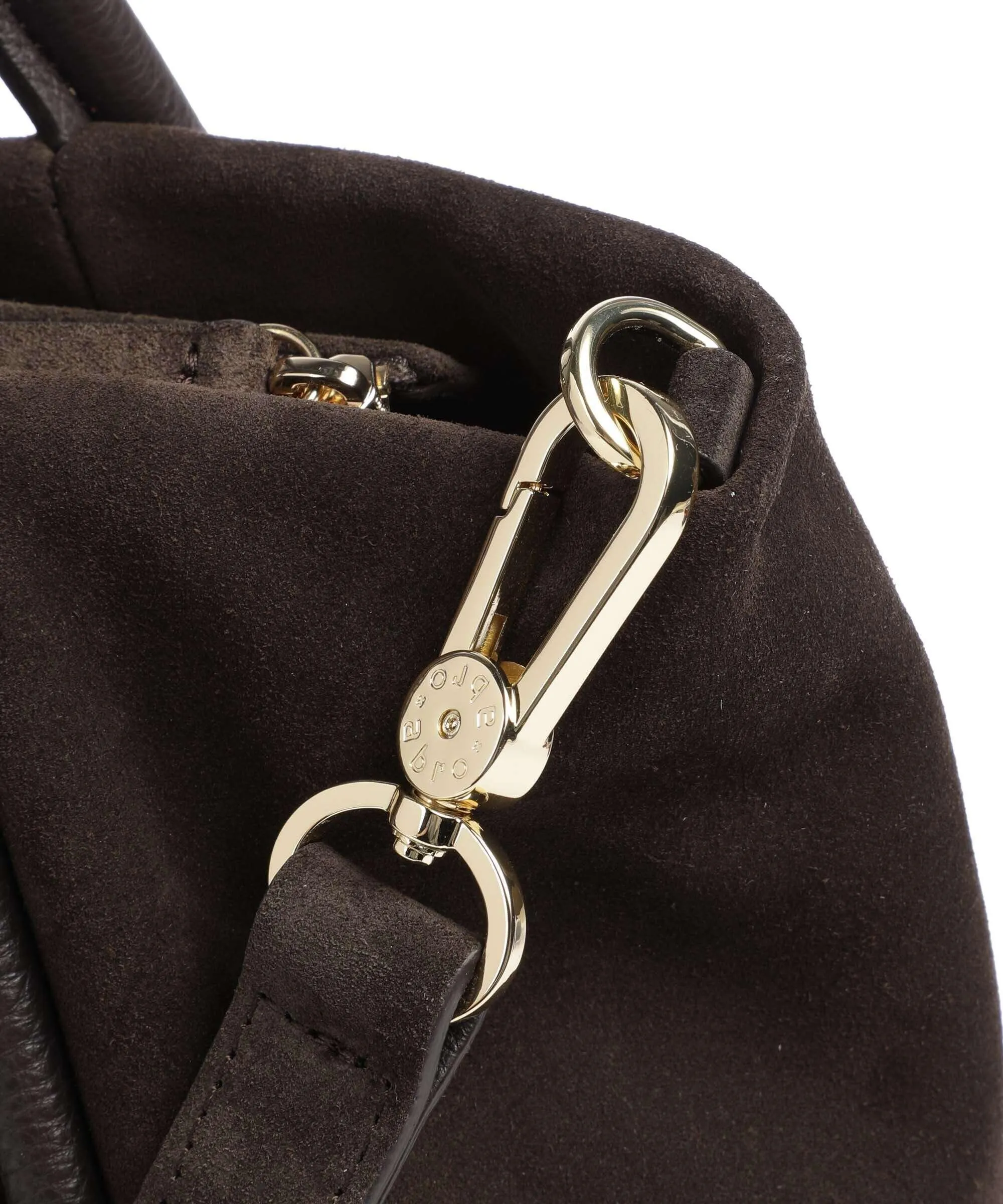  Abro Suede Willow Borsa a mano pelle bovina ruvida marrone scuro  