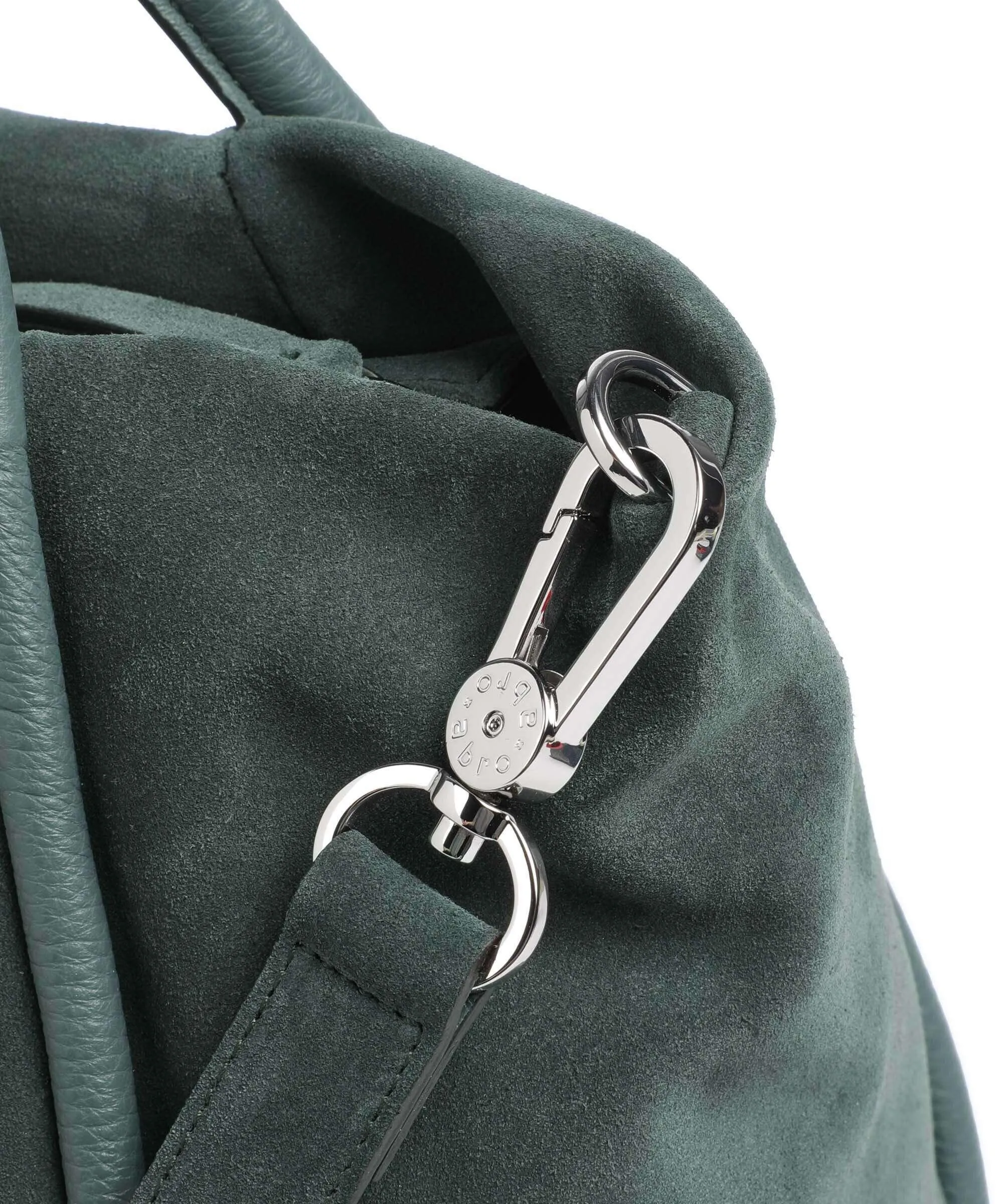  Abro Suede Willow Borsa a mano pelle bovina ruvida verde scuro  