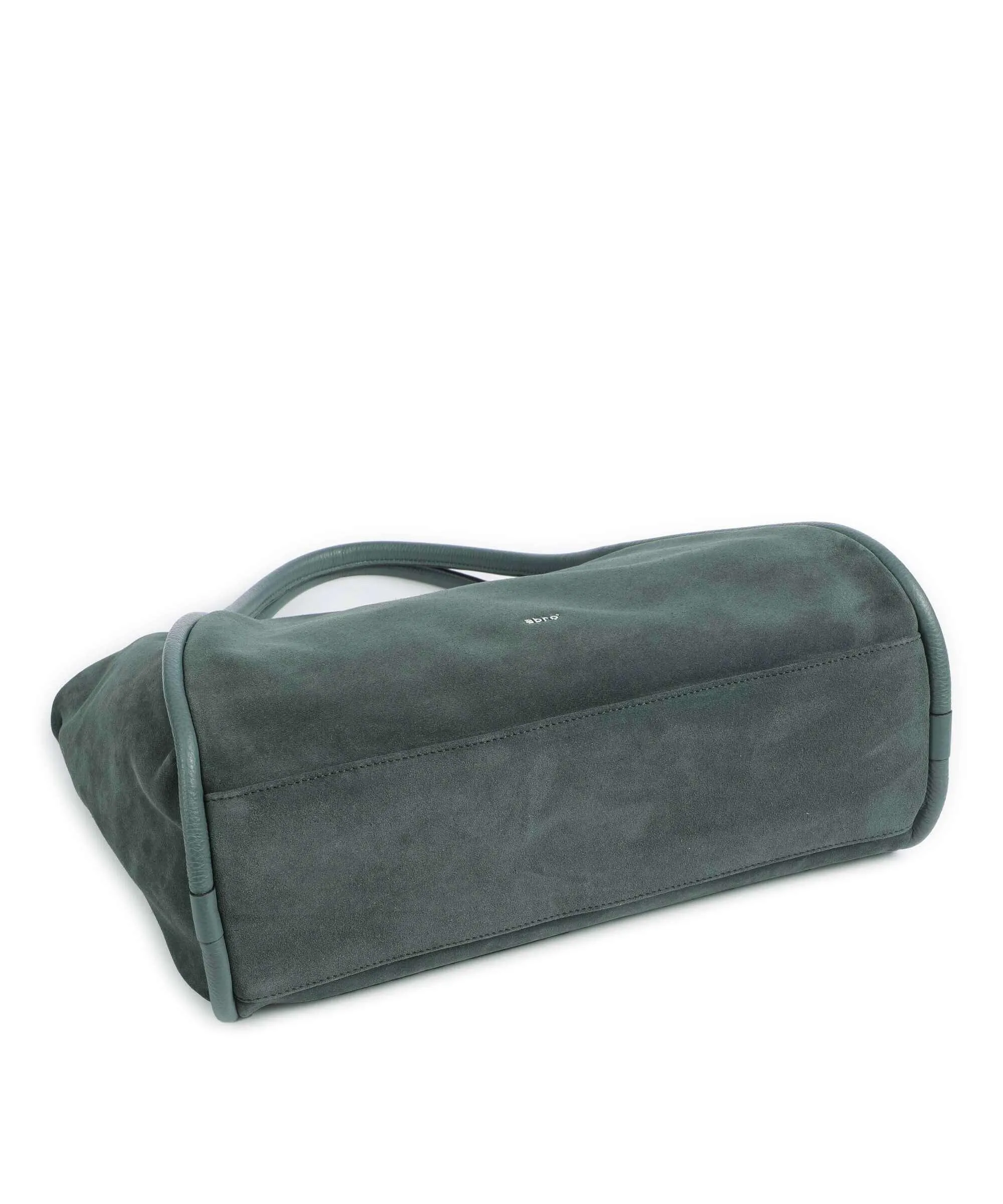  Abro Suede Willow Borsa a mano pelle bovina ruvida verde scuro  