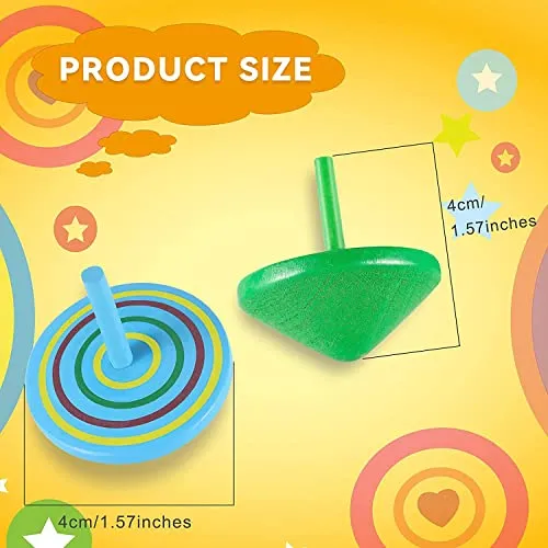 Annhao 30 Pezzi Mini Trottole, in Legno creativi Gadget compleanno, per bambini di 3-7 anni (Colore Casuale)