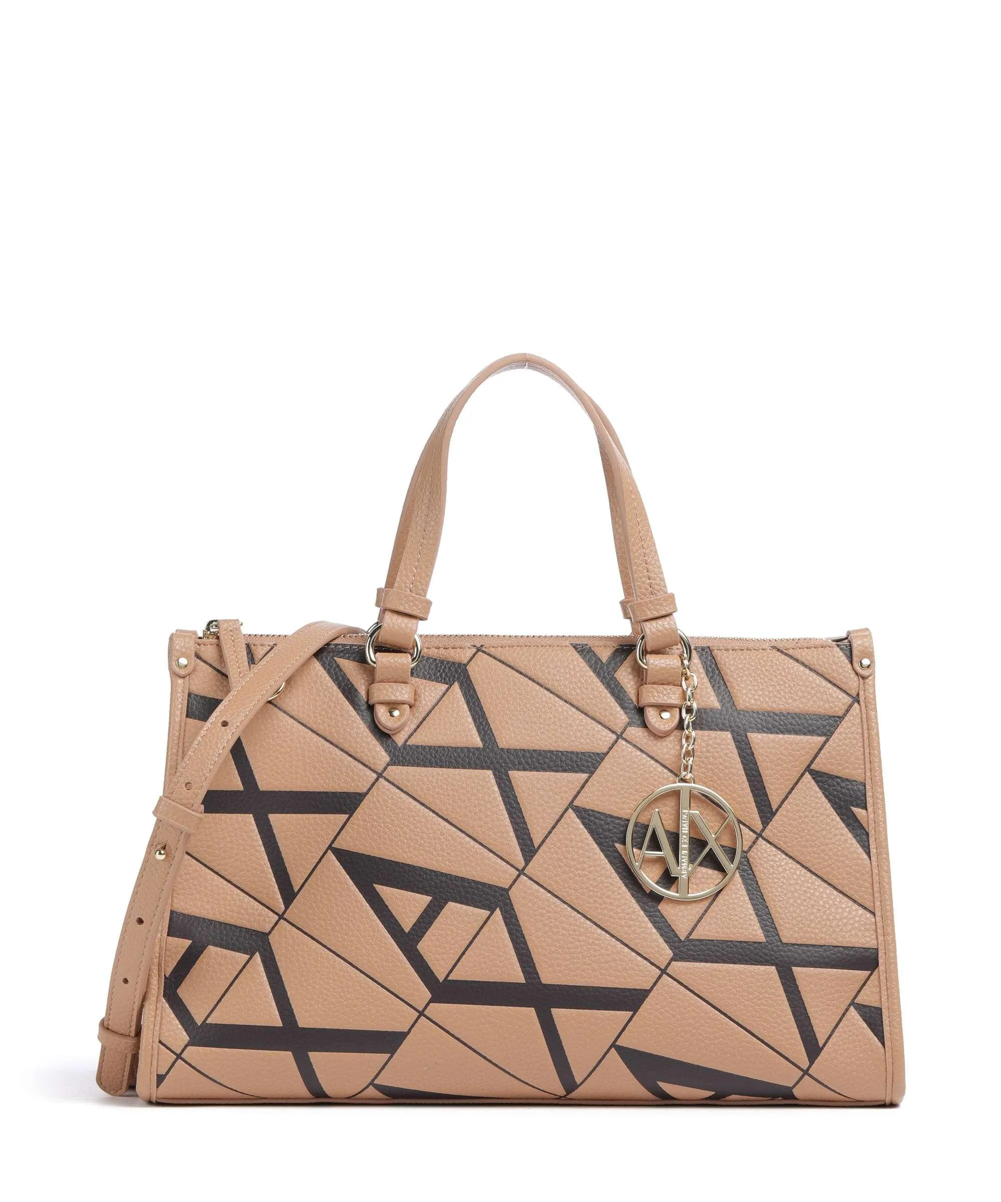  Armani Exchange Gynger M Borsa a mano pelle sintetica marrone chiaro  