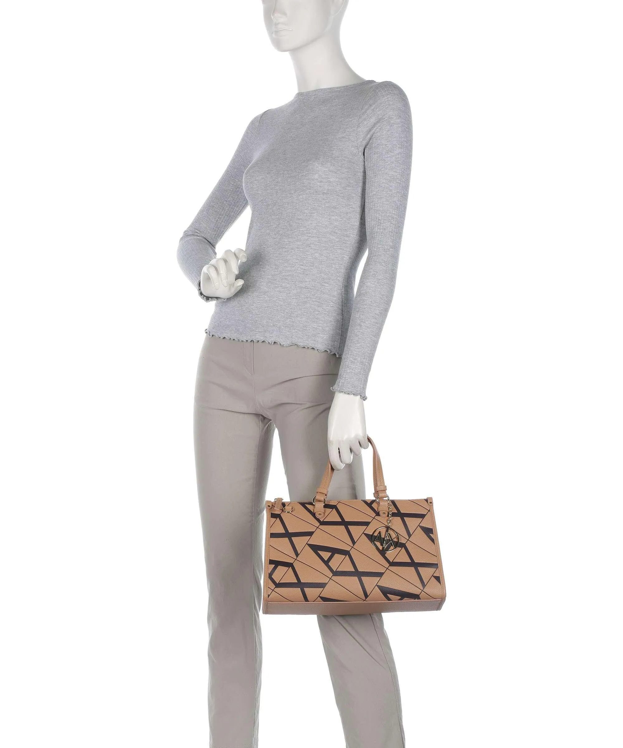  Armani Exchange Gynger M Borsa a mano pelle sintetica marrone chiaro  