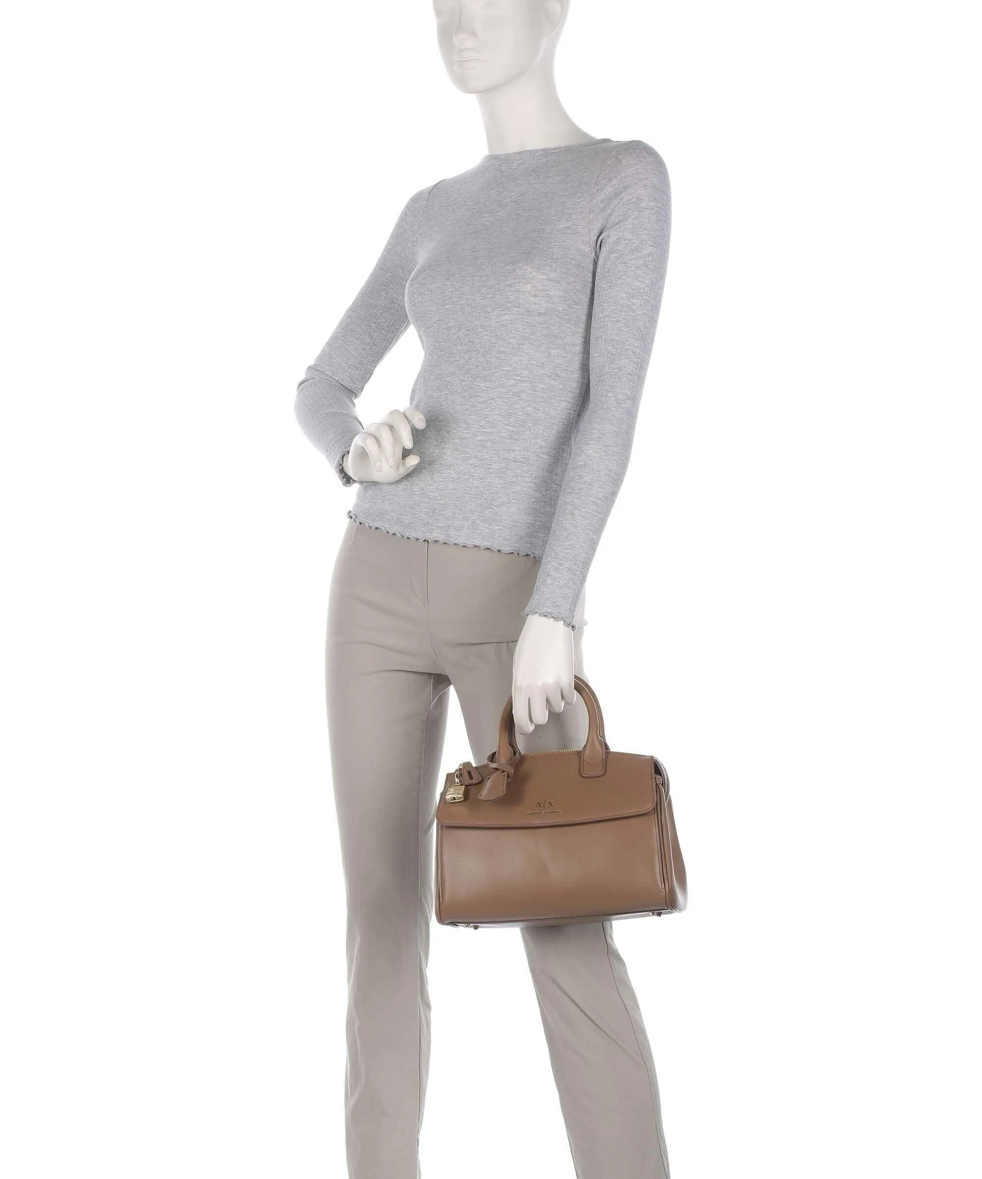  Armani Exchange Jane Borsa a mano pelle sintetica marrone chiaro  