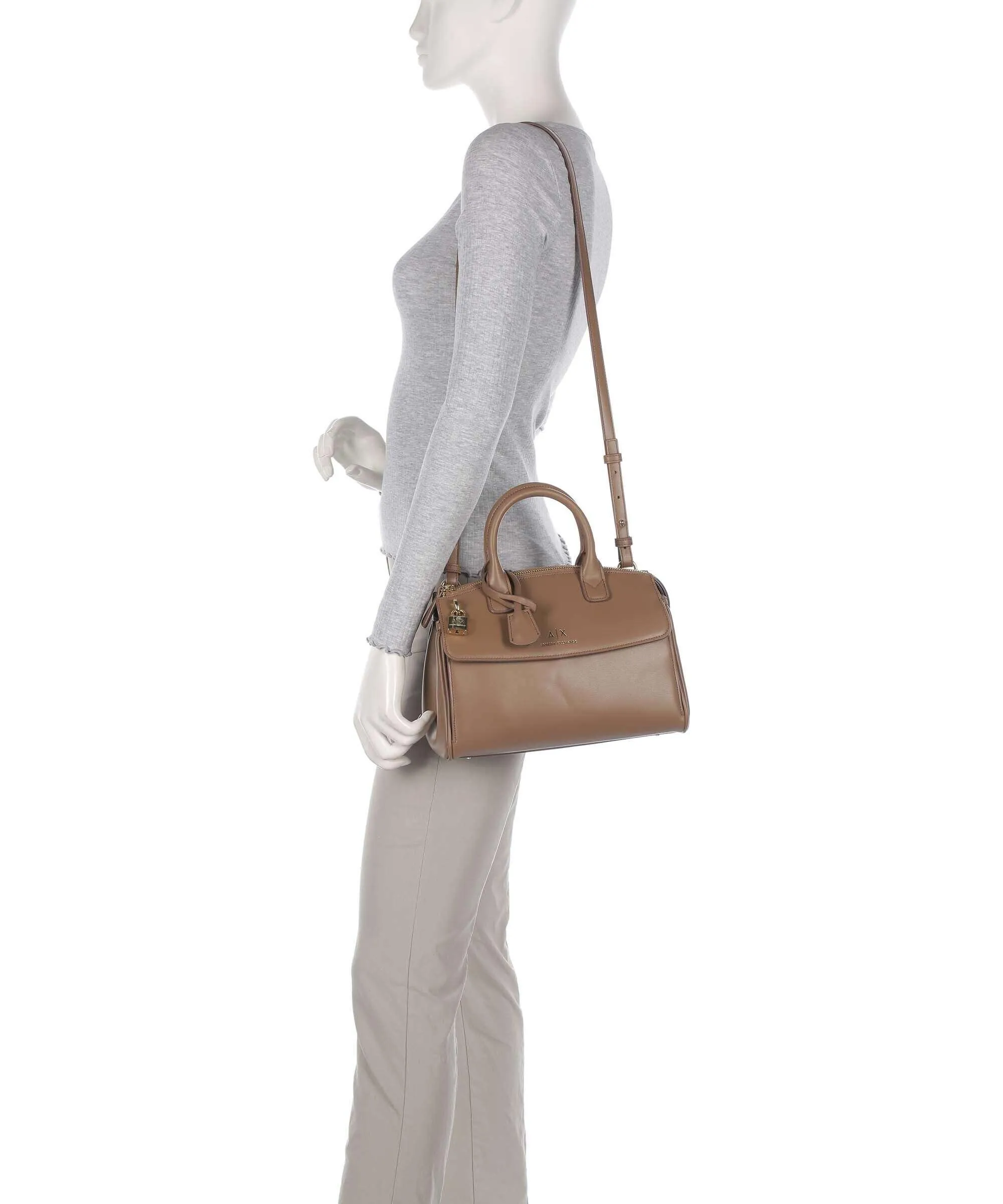  Armani Exchange Jane Borsa a mano pelle sintetica marrone chiaro  