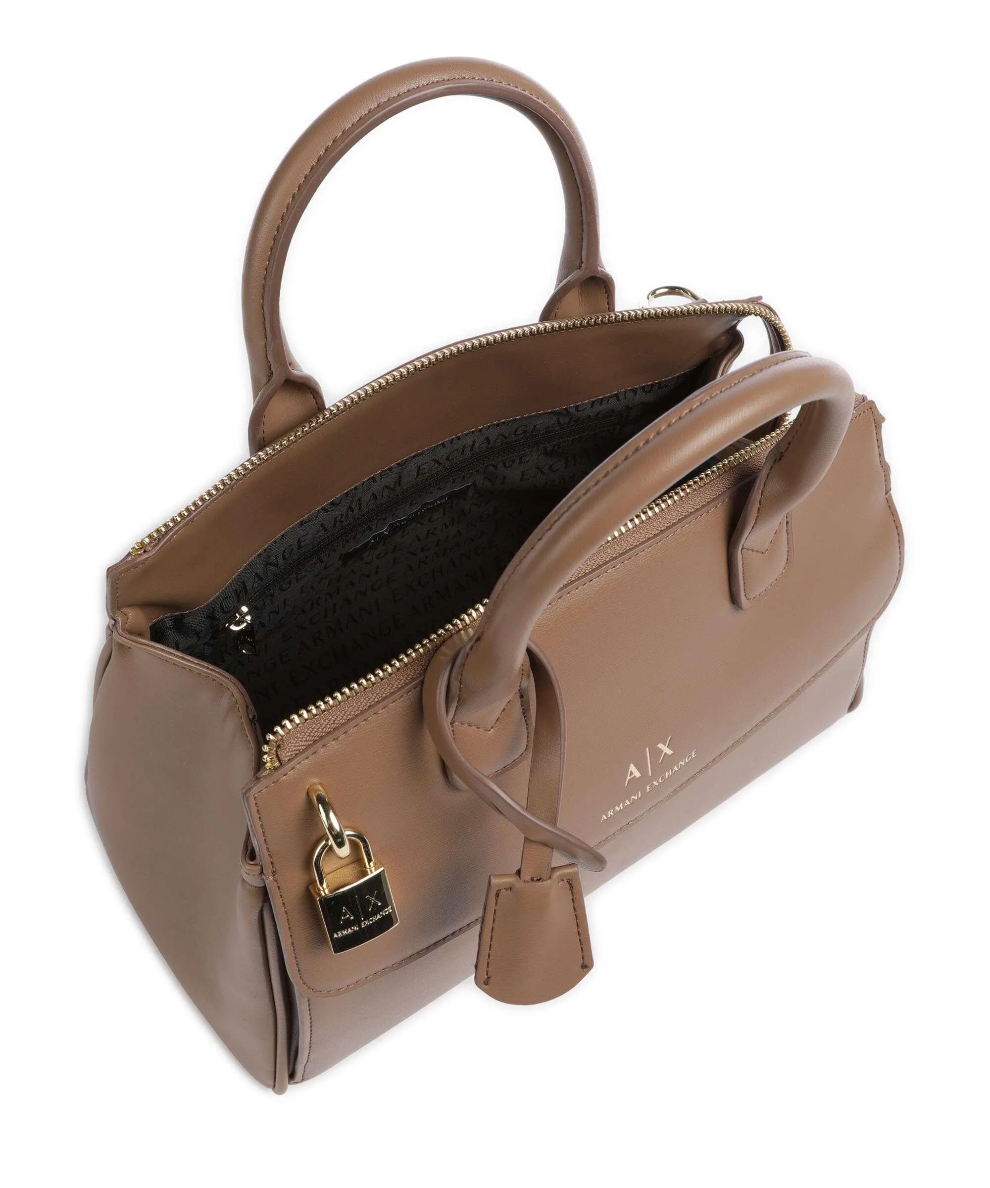  Armani Exchange Jane Borsa a mano pelle sintetica marrone chiaro  