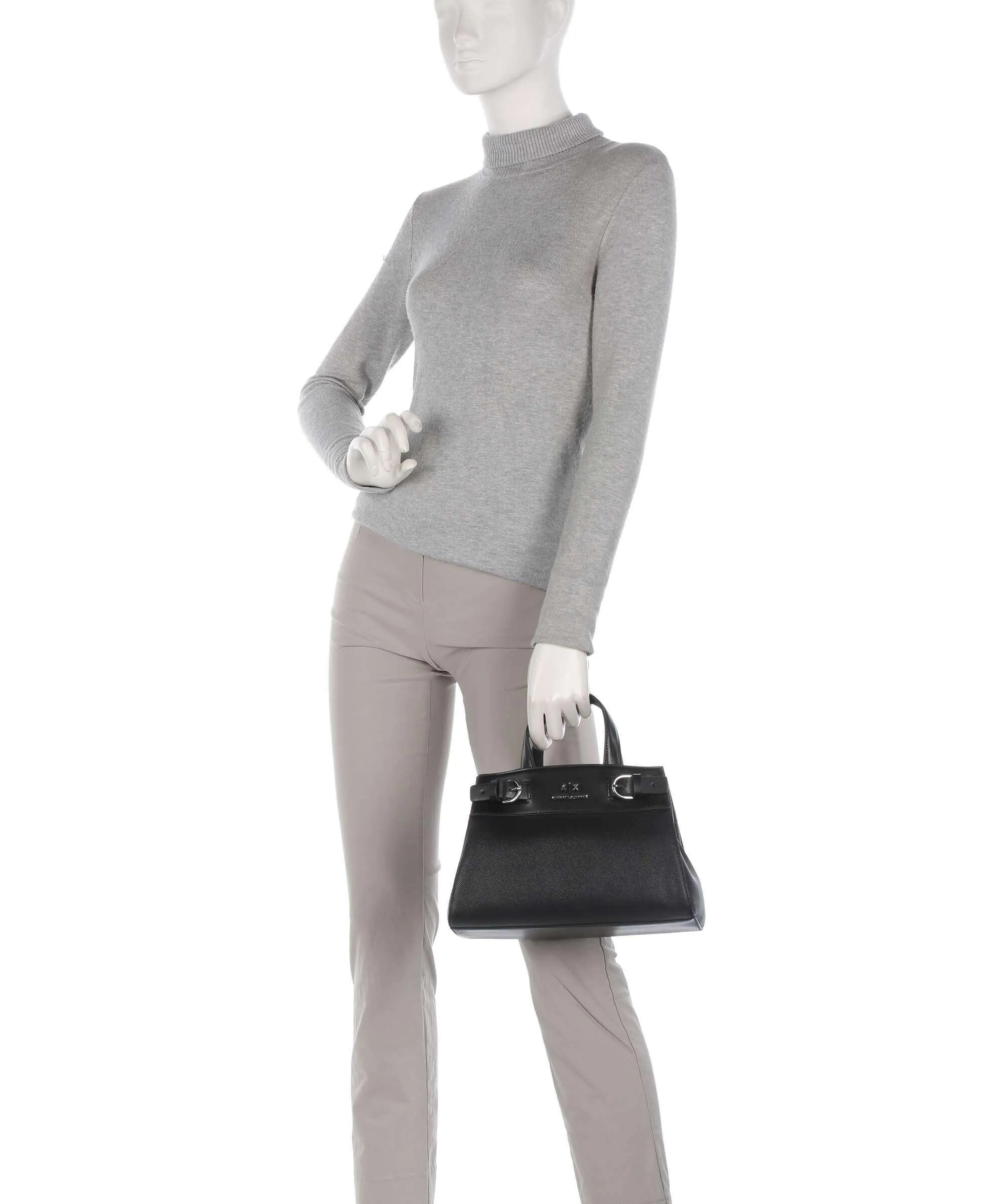  Armani Exchange Milano 91 M Borsa a mano pelle sintetica nero  