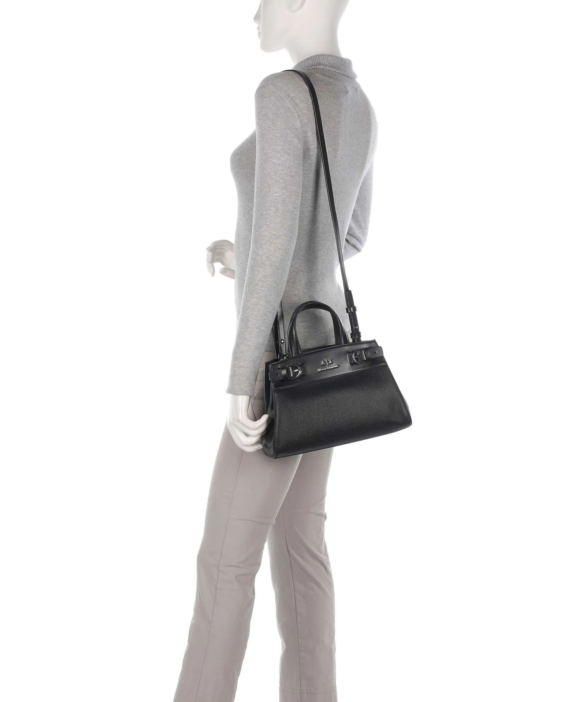  Armani Exchange Milano 91 M Borsa a mano pelle sintetica nero  
