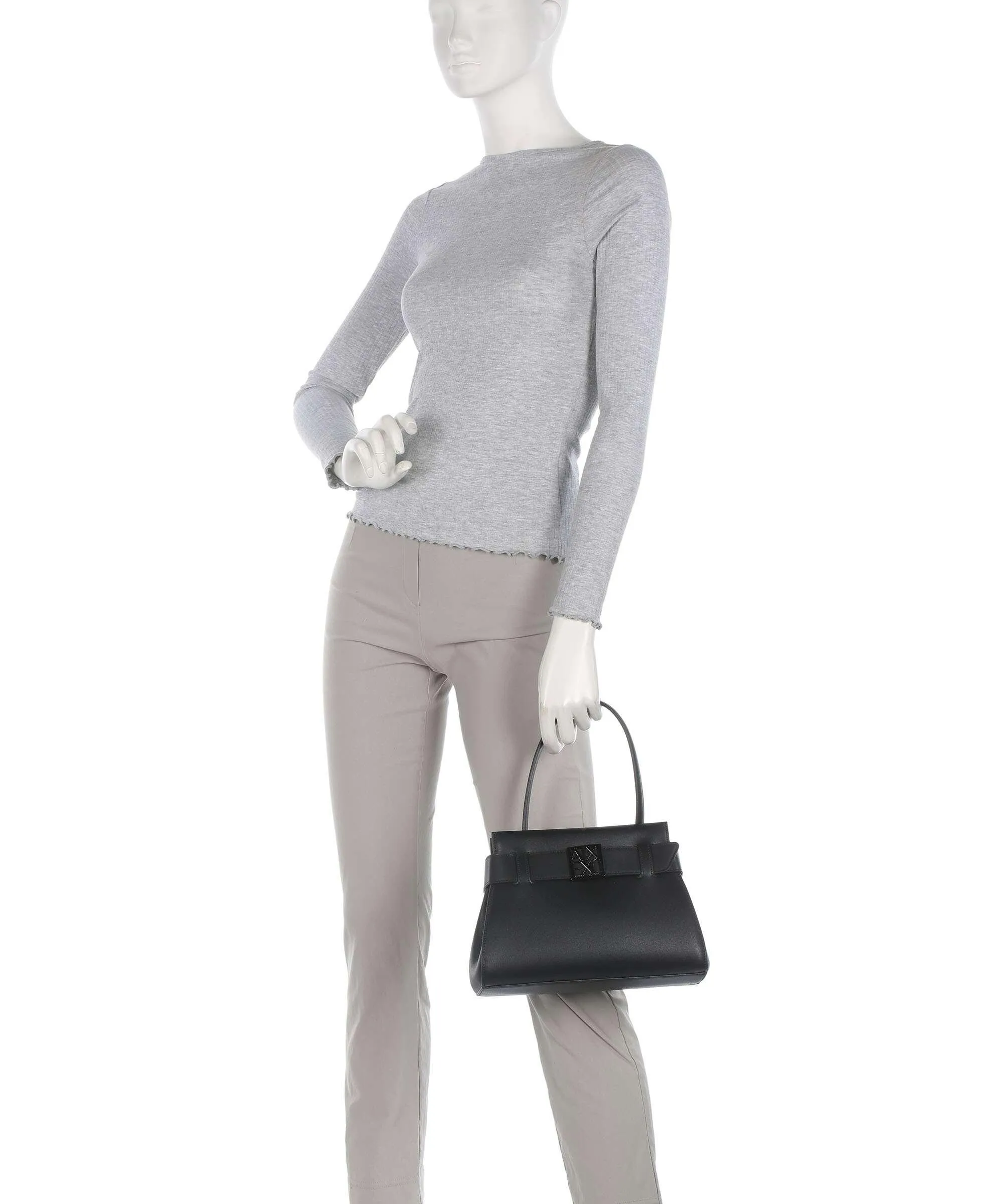  Armani Exchange Susie S Borsa a mano pelle sintetica nero  