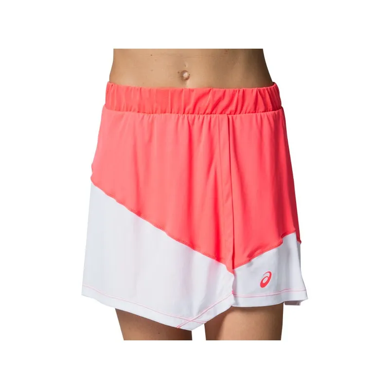 ASICS CLUB SKORT W GONNELLINA 2in1 TECNICO PADEL TENNIS TRAINING DONNA - BIANCO/ROSA FLUO