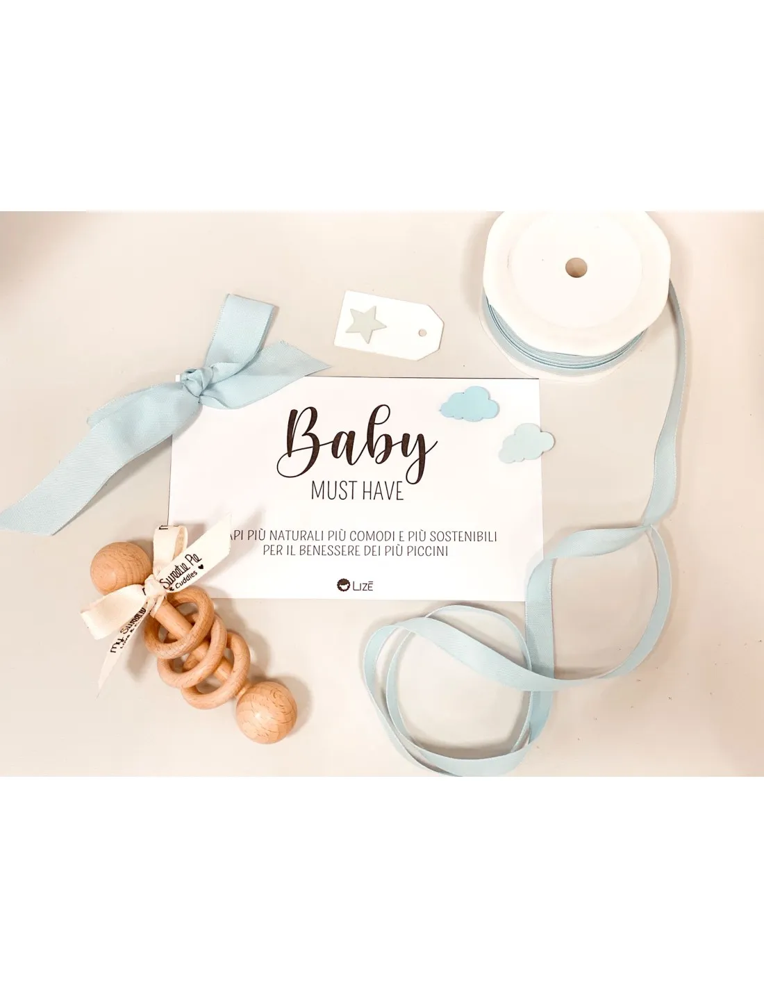 BABY GIFT BOX IN LEGNO CON SONAGLINO