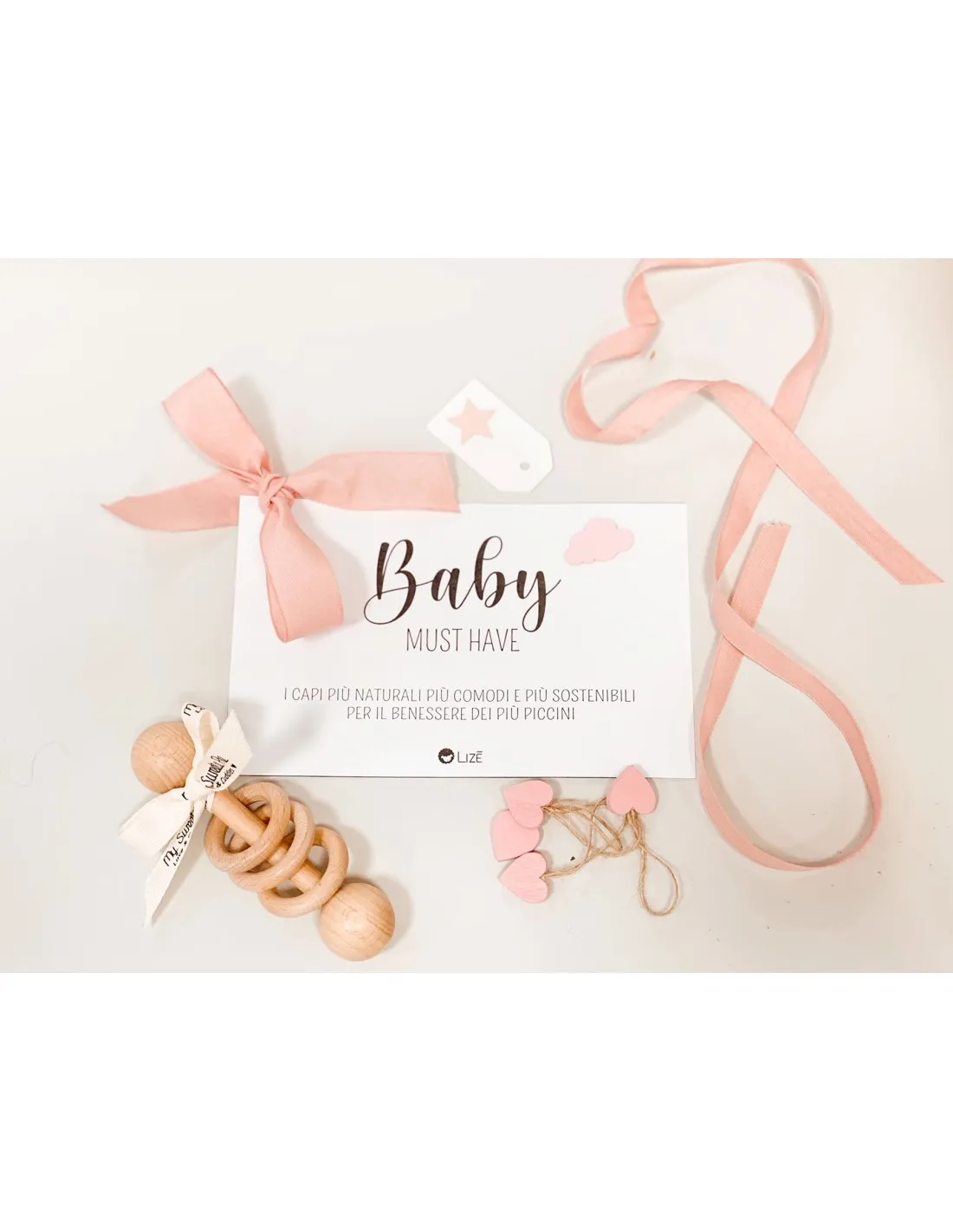 BABY GIFT BOX IN LEGNO CON SONAGLINO