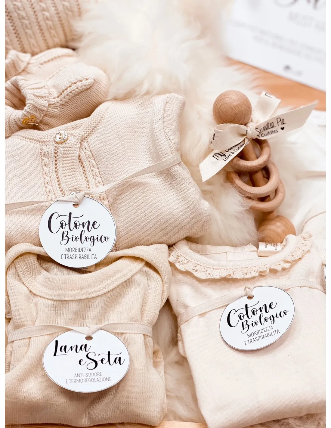 BABY GIFT BOX IN LEGNO CON SONAGLINO