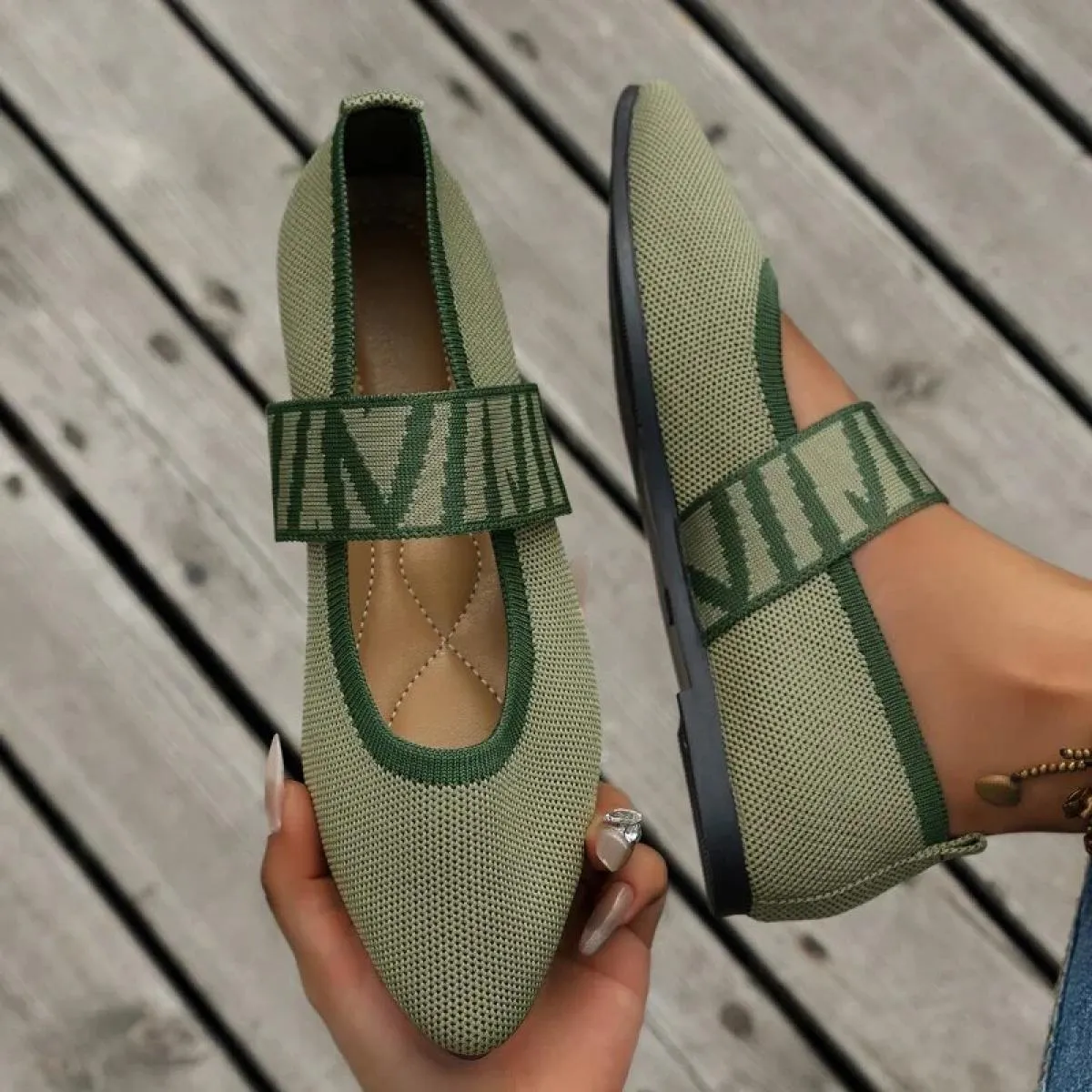 Ballerine da donna Scarpe casual Tacco basso Scarpe da ginnastica eleganti a piedi nudi da donna Socofy Comode scarpe a punta In