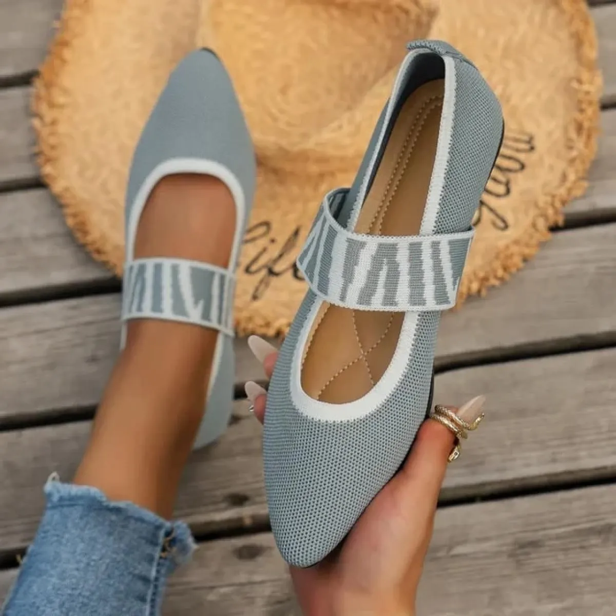 Ballerine da donna Scarpe casual Tacco basso Scarpe da ginnastica eleganti a piedi nudi da donna Socofy Comode scarpe a punta In