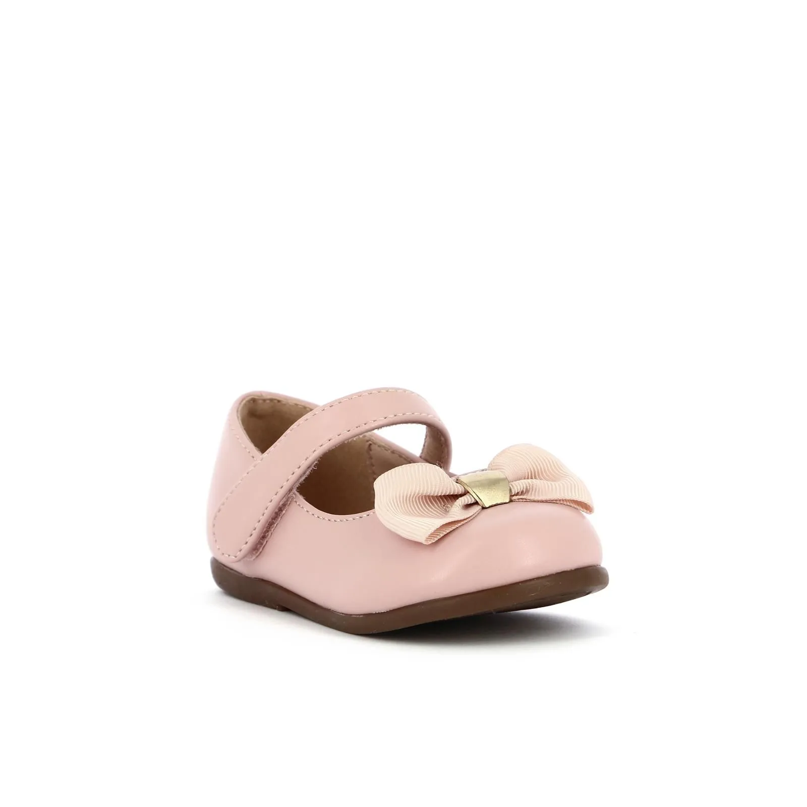 Ballerine rosa modello mary jane con velcro e fiocco da bimba