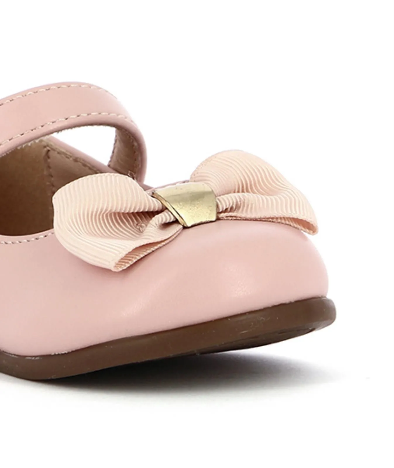 Ballerine rosa modello mary jane con velcro e fiocco da bimba