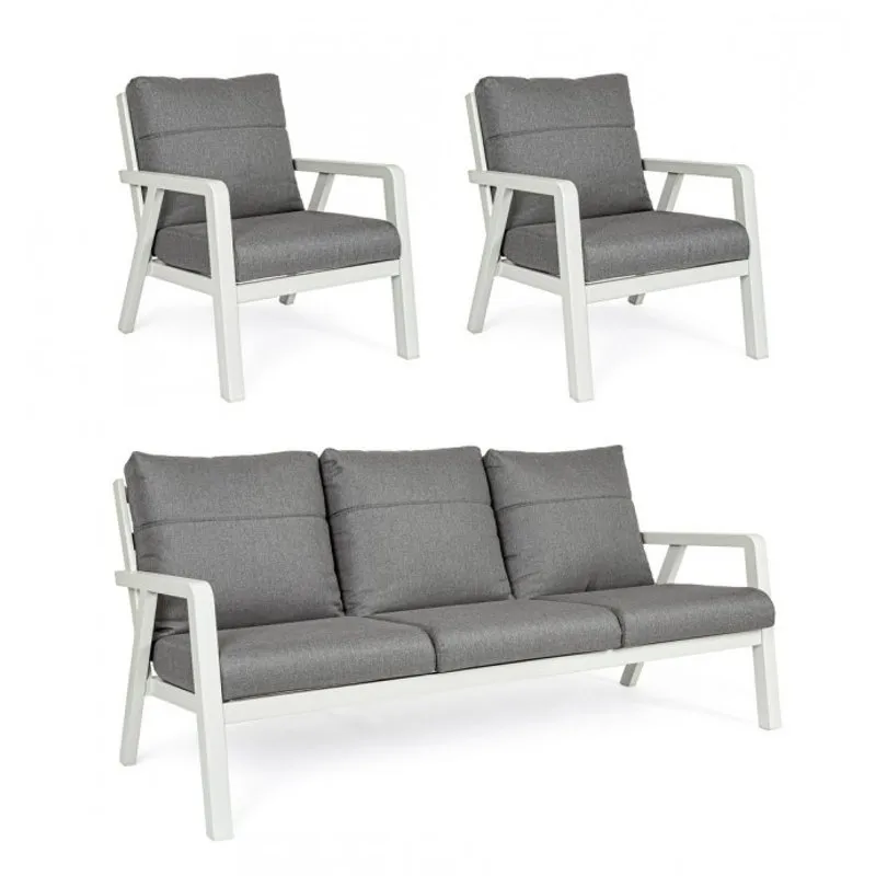Bizzotto outdoor Set 3 salotto con cuscino Truman lunar