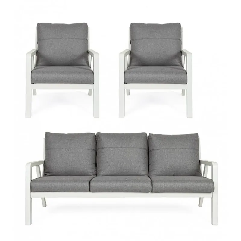 Bizzotto outdoor Set 3 salotto con cuscino Truman lunar