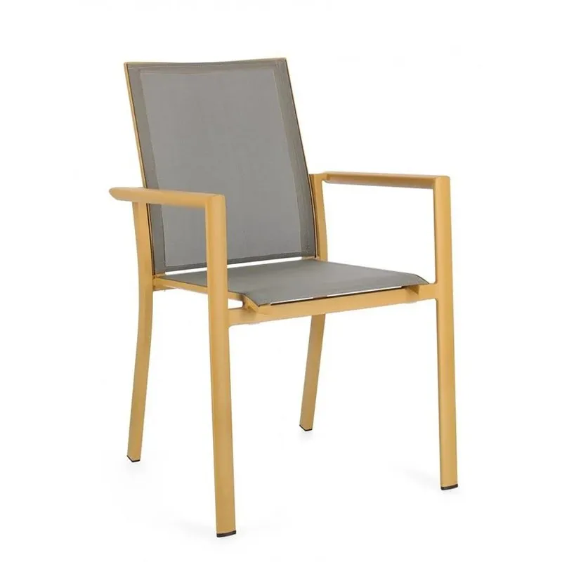 Bizzotto outdoor Set 4 sedie con braccioli Konnor senape