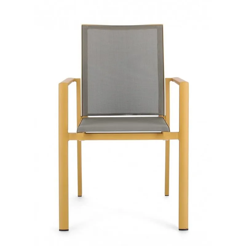 Bizzotto outdoor Set 4 sedie con braccioli Konnor senape