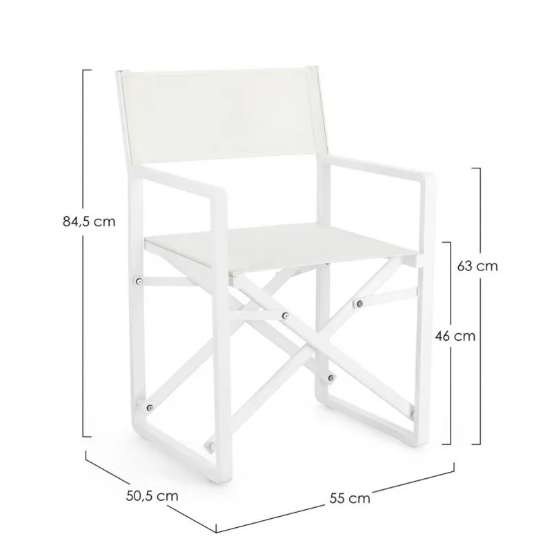 Bizzotto outdoor Set da 2 sedie regista Konnor bianco cx21