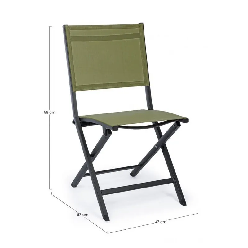 Bizzotto outdoor Set da 4 - Sedia pieghevole Elin antracite lh32 verde