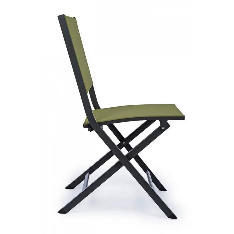 Bizzotto outdoor Set da 4 - Sedia pieghevole Elin antracite lh32 verde