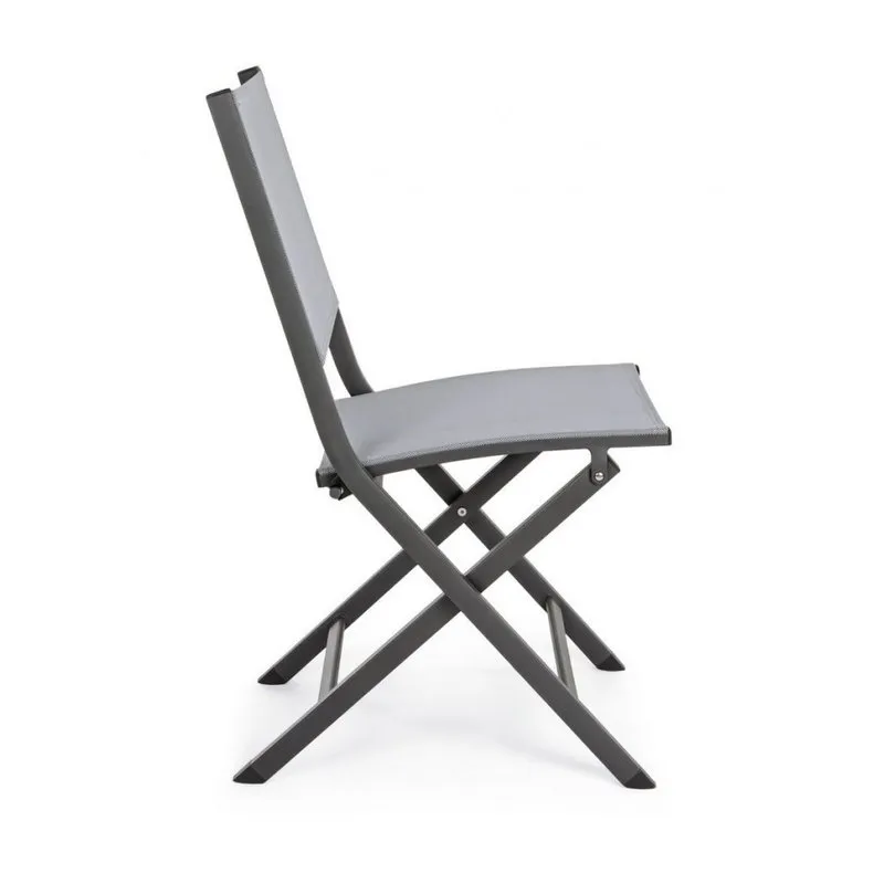 Bizzotto outdoor Set da 4 - Sedia pieghevole Elin antracite lh32