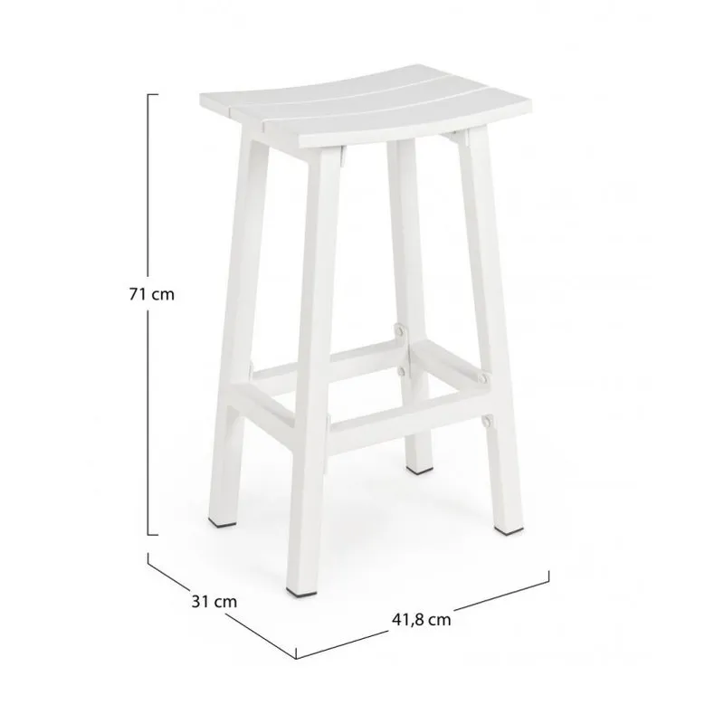 Bizzotto outdoor Sgabello bar Skipper h71 bianco yk11