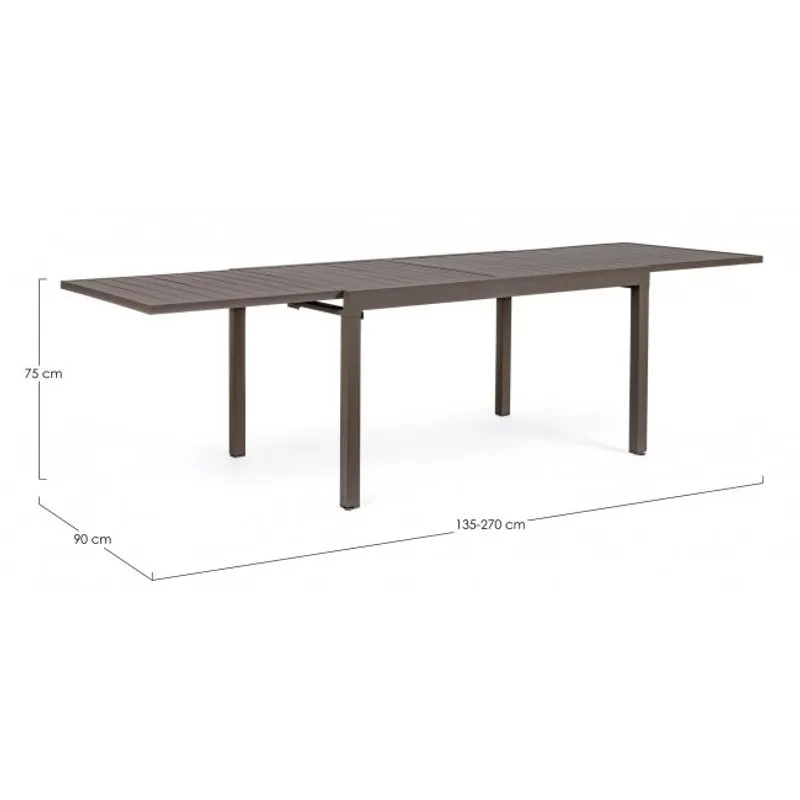 Bizzotto outdoor Tavolo allungabile Pelagius 135-270x90 coffee yk14