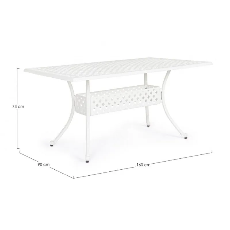 Bizzotto outdoor Tavolo Ivrea rettangolare 160x90 bianco