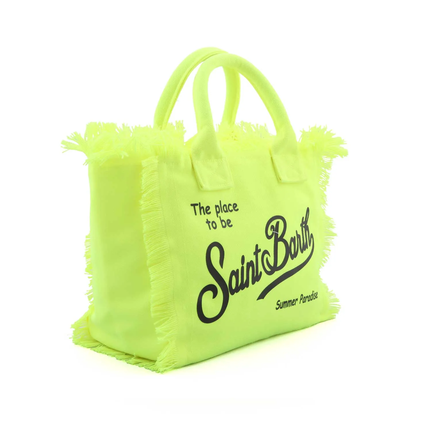 Borsa A Mano Colette Giallo Fluo Con Loghi Neri