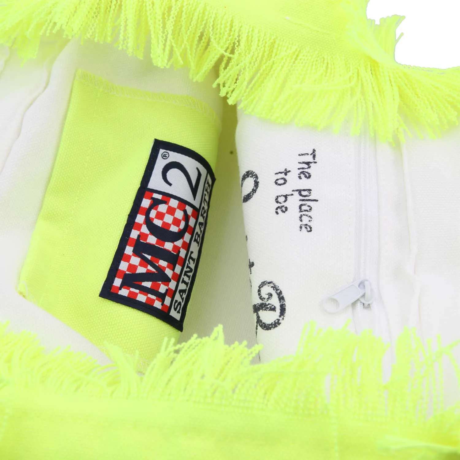 Borsa A Mano Colette Giallo Fluo Con Loghi Neri