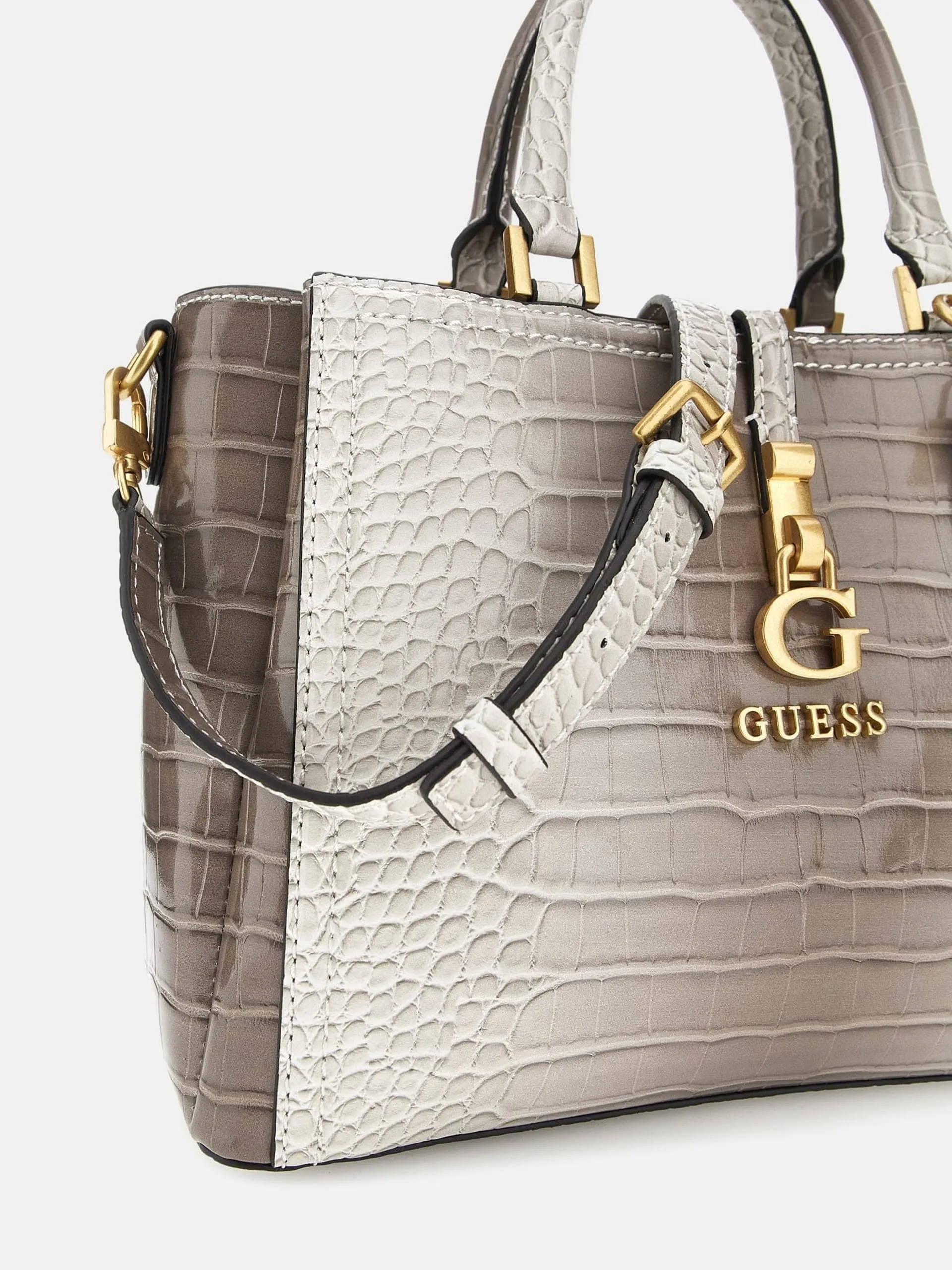 Borsa a mano g james stampa cocco guess