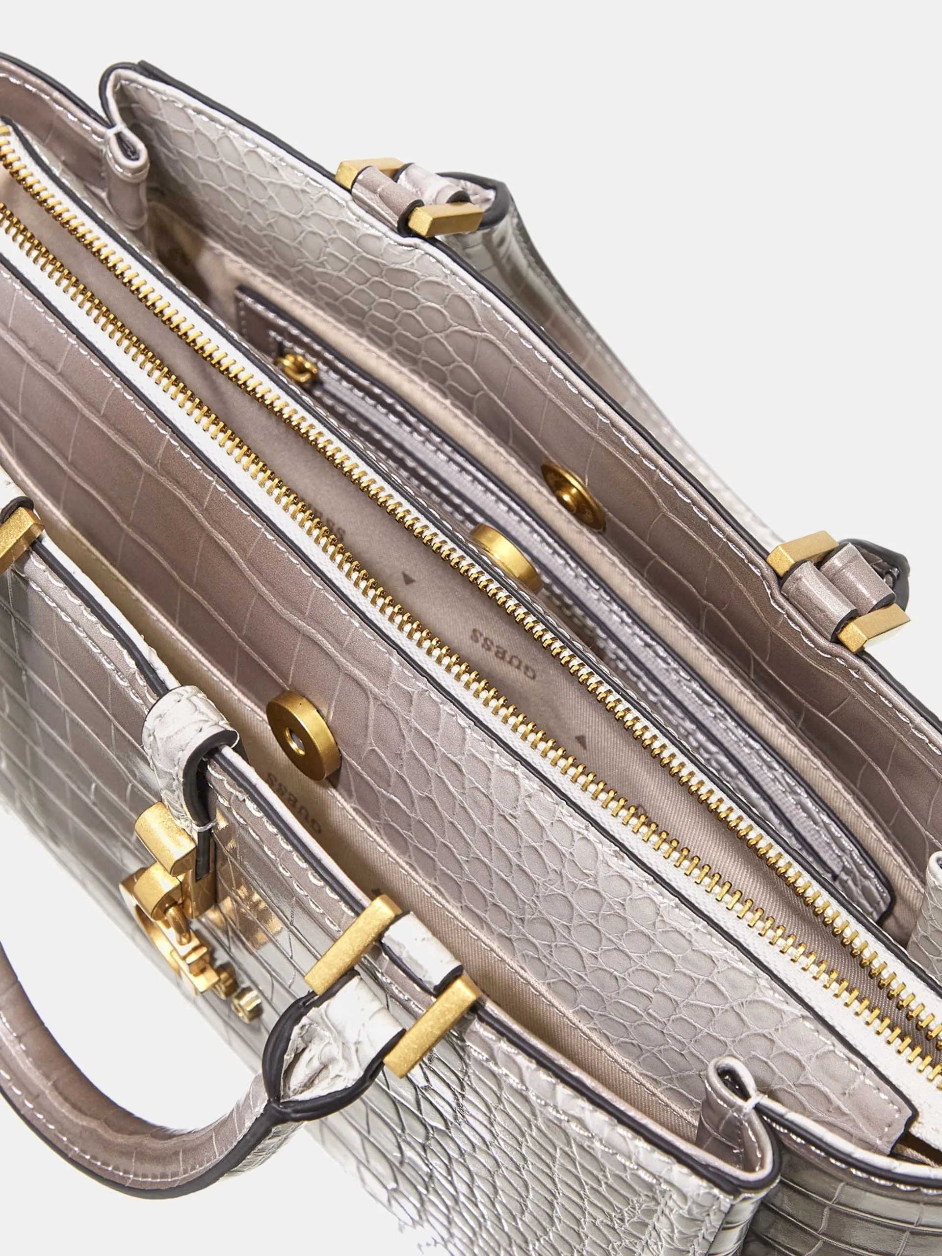 Borsa a mano g james stampa cocco guess
